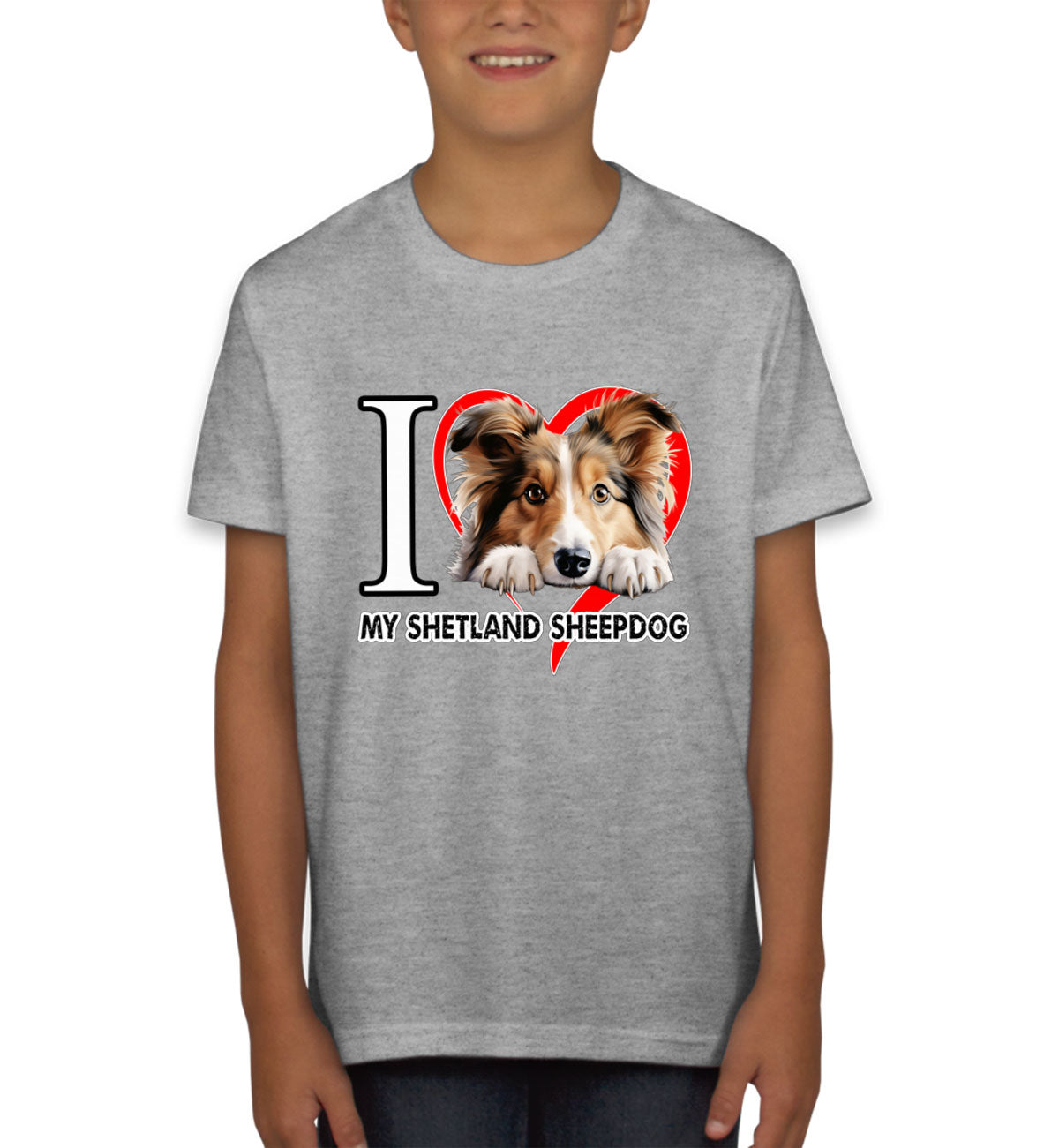 I Love My Shetland Sheepdog Dog Youth T-shirt