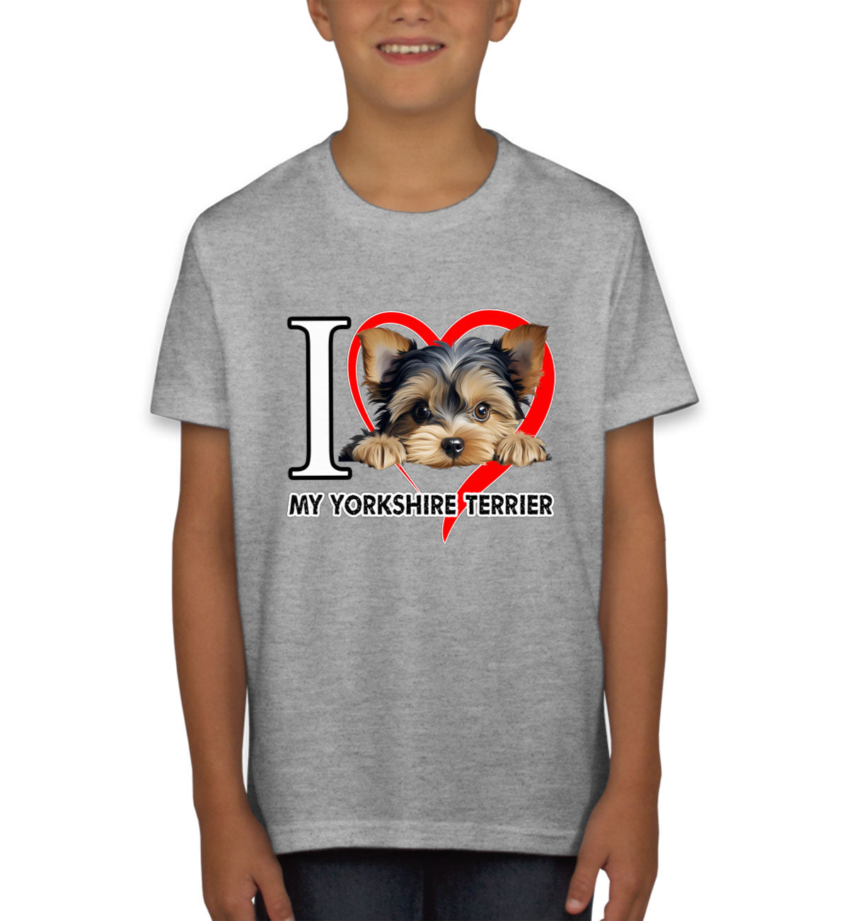 I Love My Yorkshire Terrier Dog Youth T-shirt