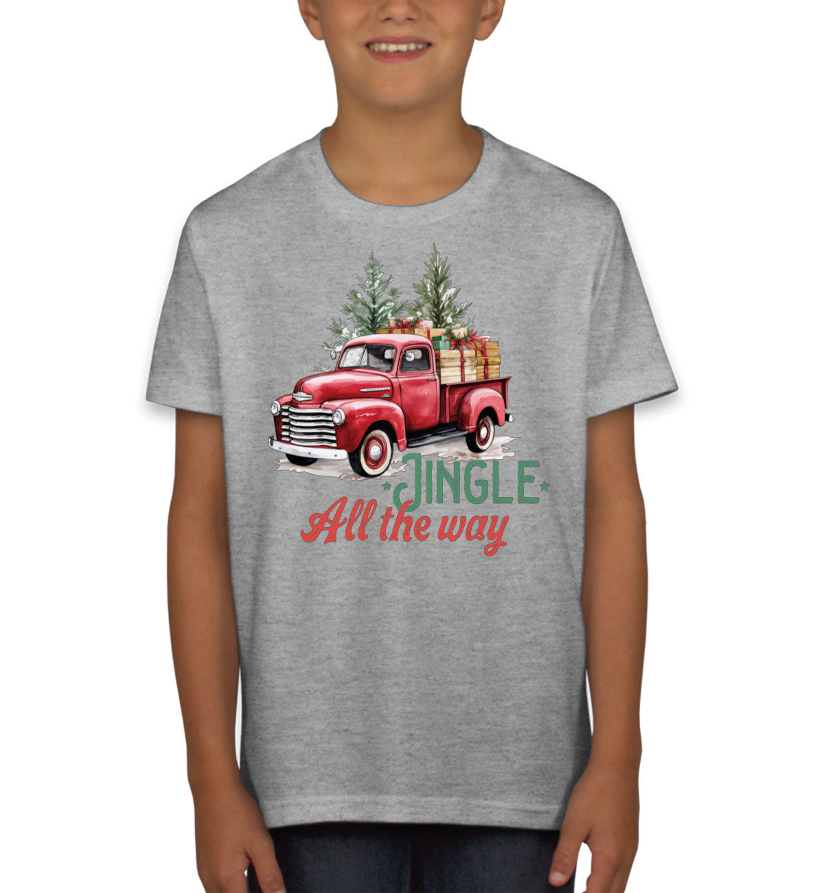 Jingle All the Way Christmas Youth T-shirt