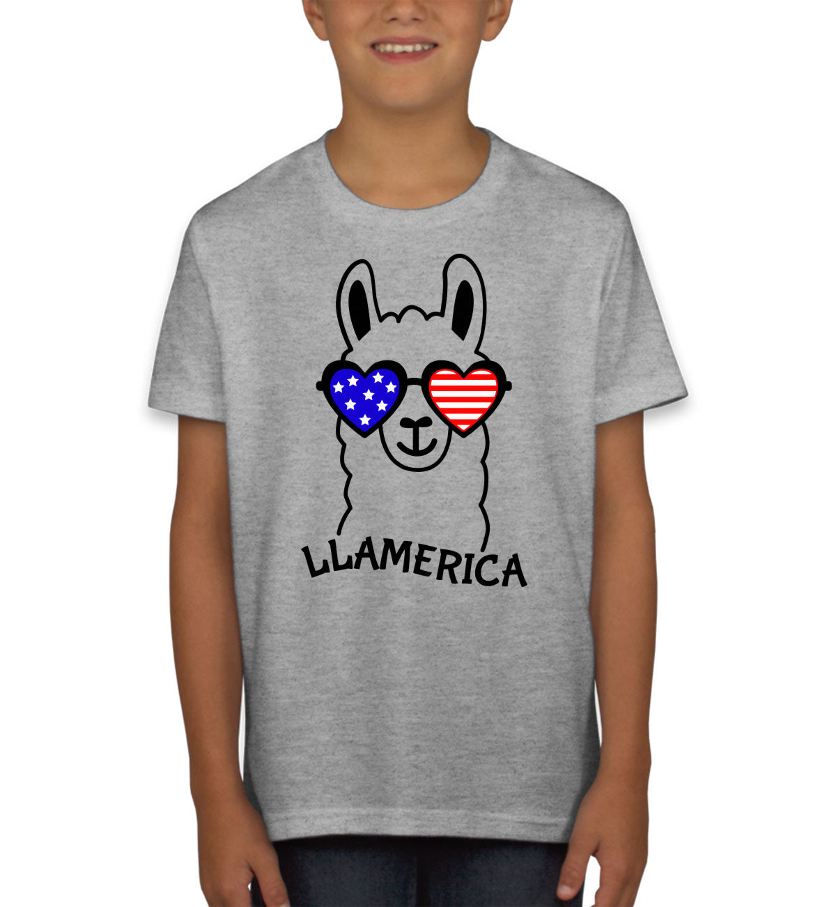 Llama America Patriotic Youth T-shirt