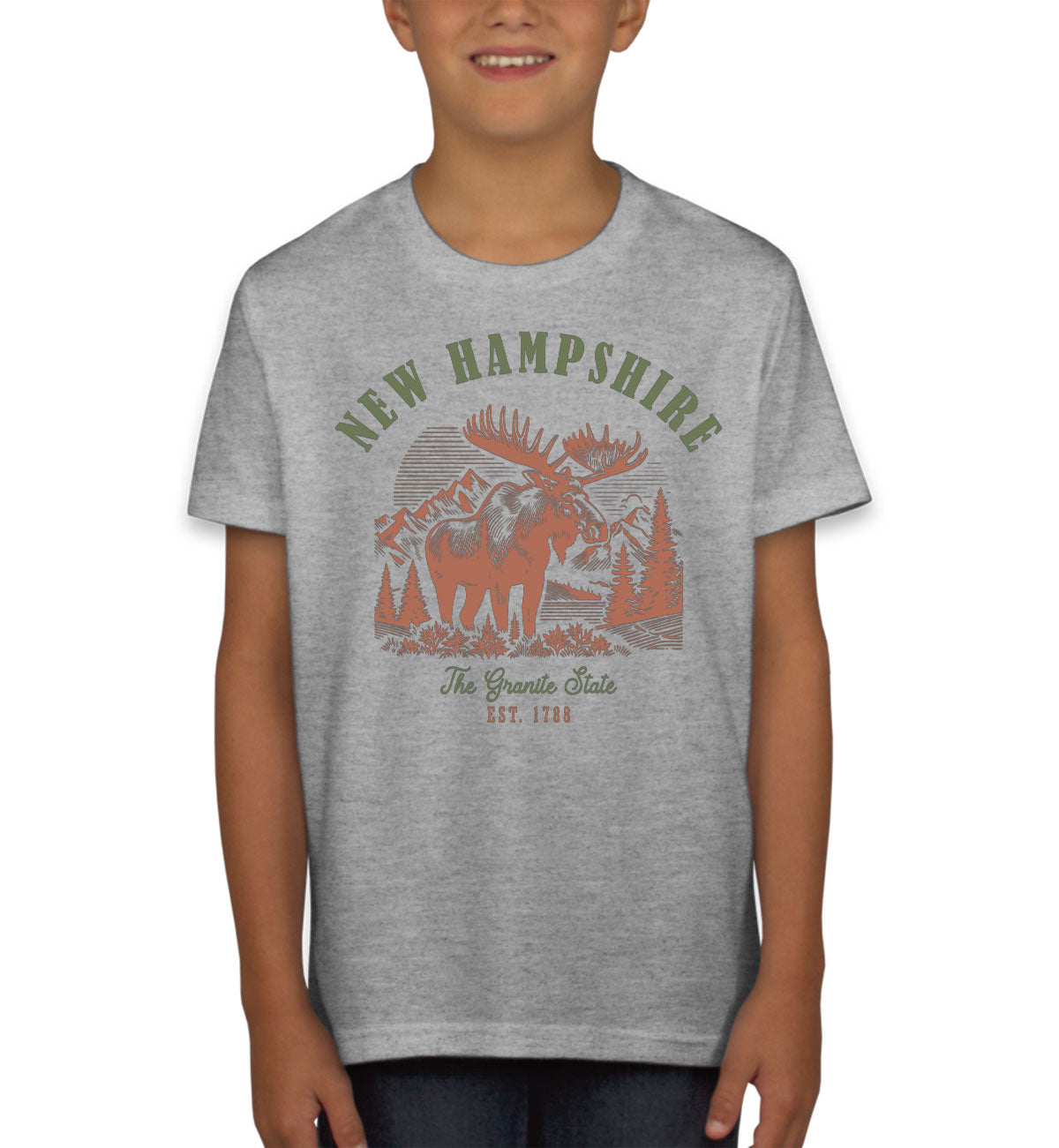 New Hampshire State Vintage Youth T-shirt