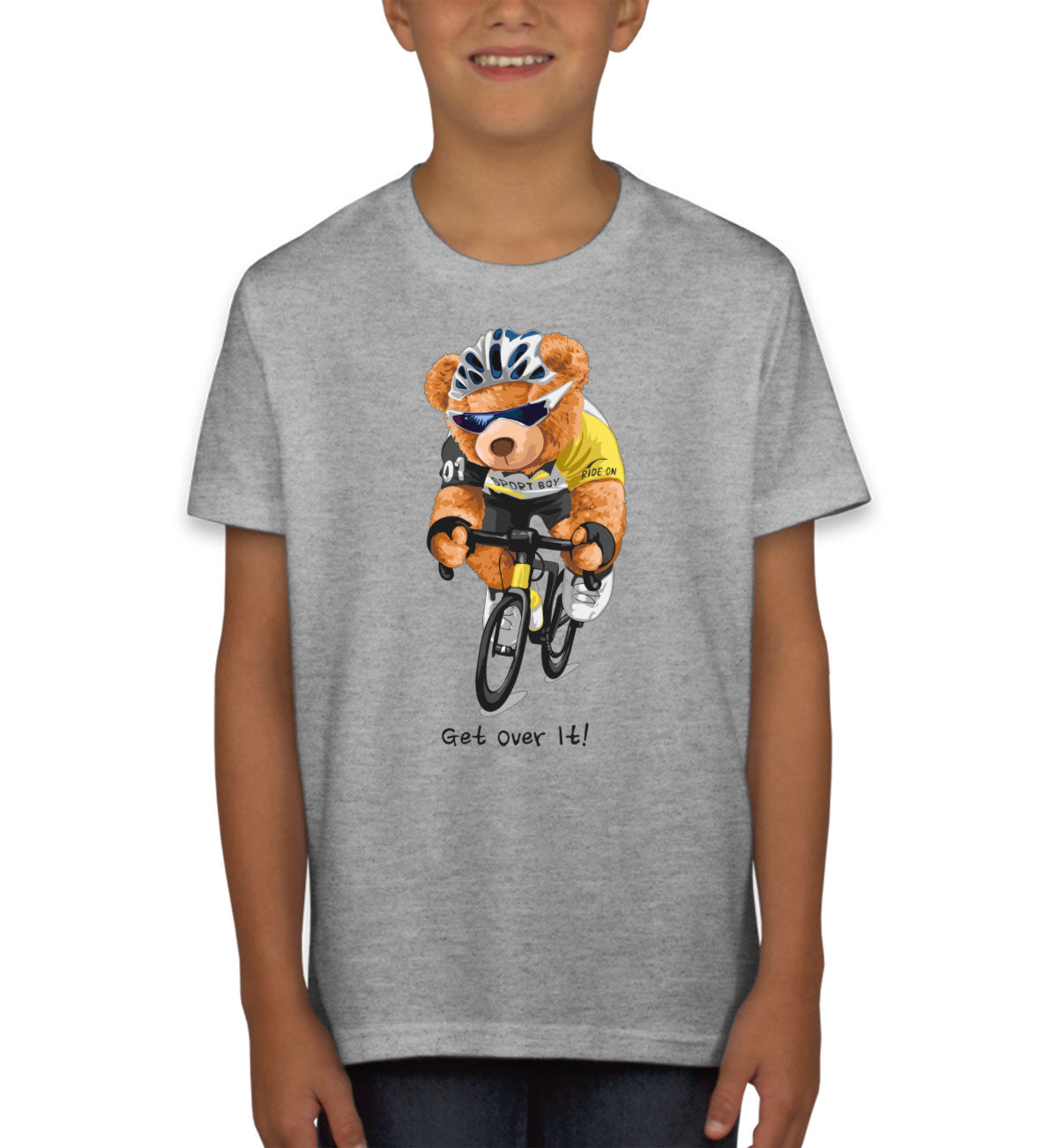 Teddy Bear Biker Get Over It Youth T-shirt
