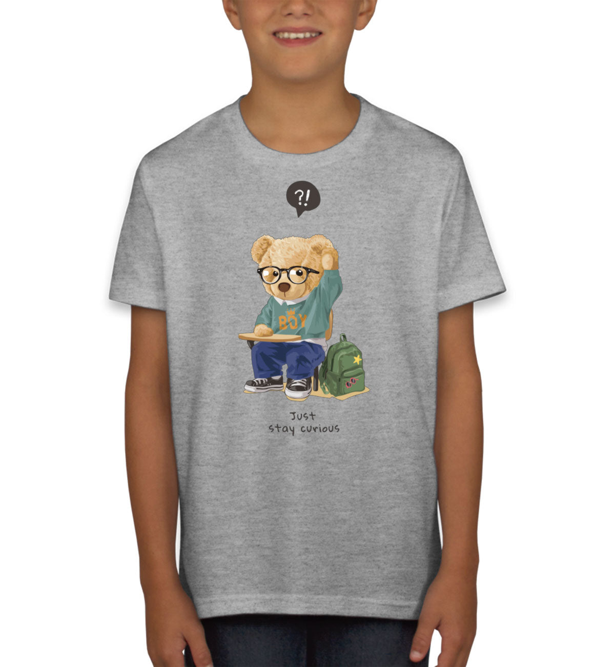 Teddy Bear Just Stay Curious Youth T-shirt