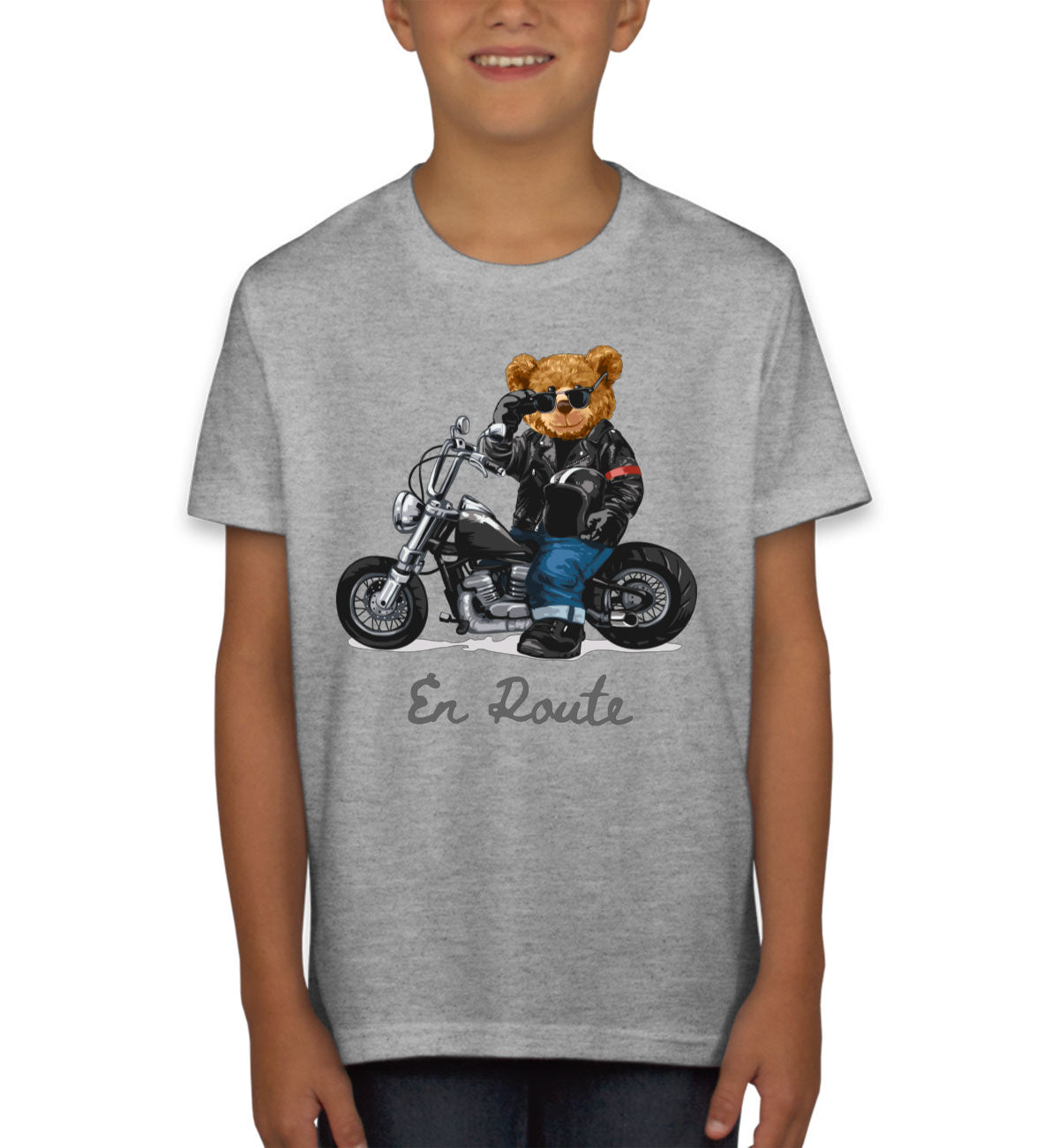 Teddy Bear Biker Youth T-shirt