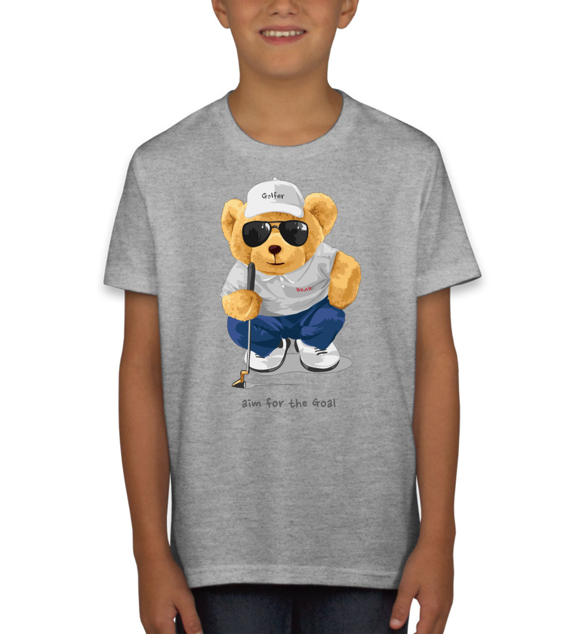 Teddy Bear Golfer Youth T-shirt