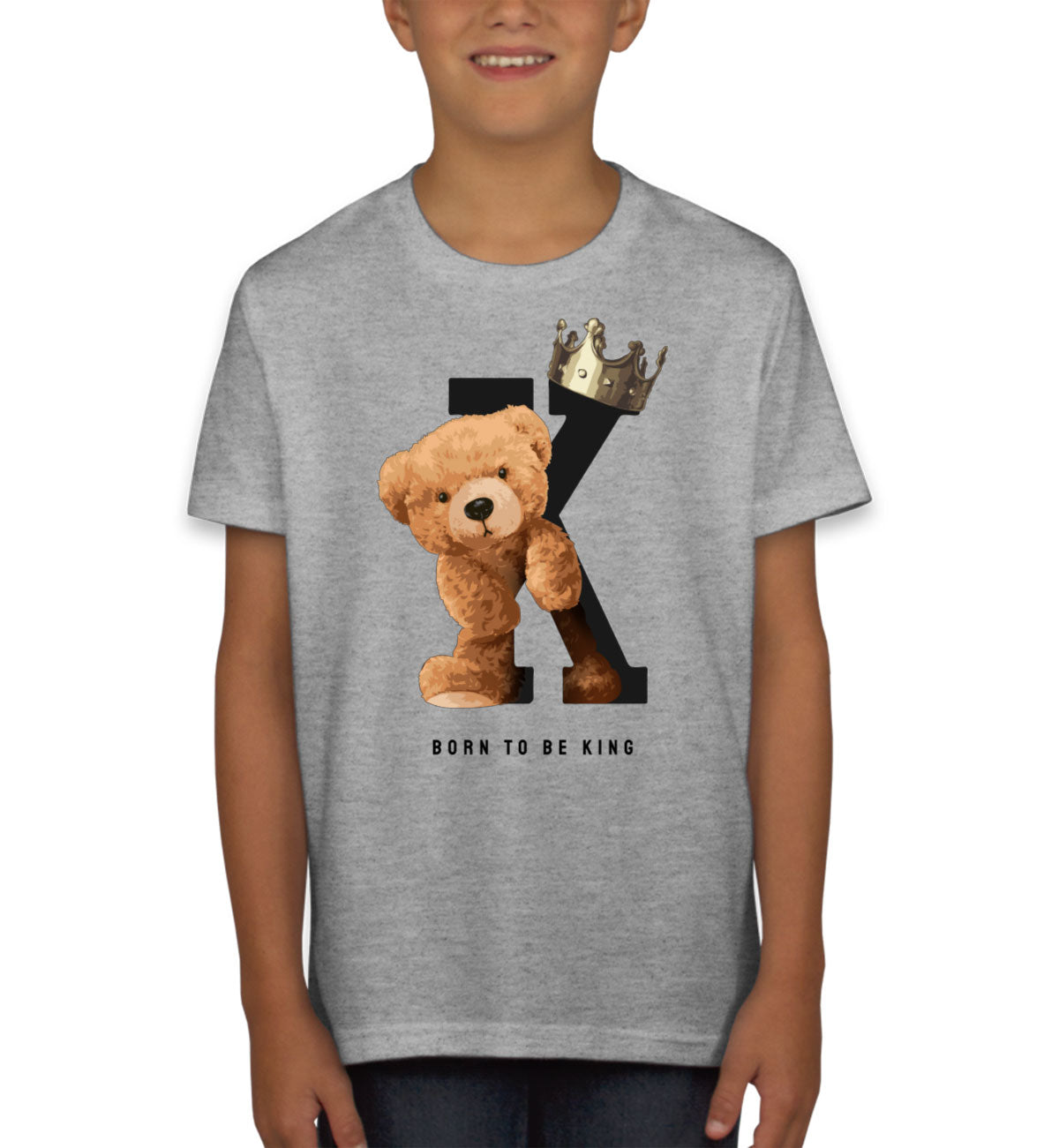 Teddy Bear Born To Be King Youth T-shirt