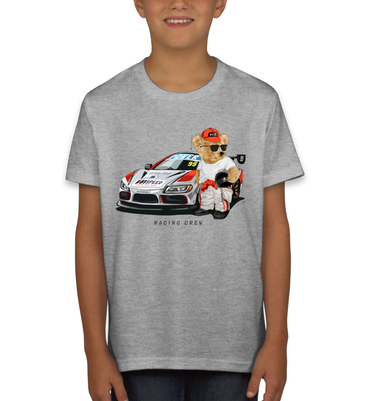 Teddy Bear Racing Crew Youth T-shirt