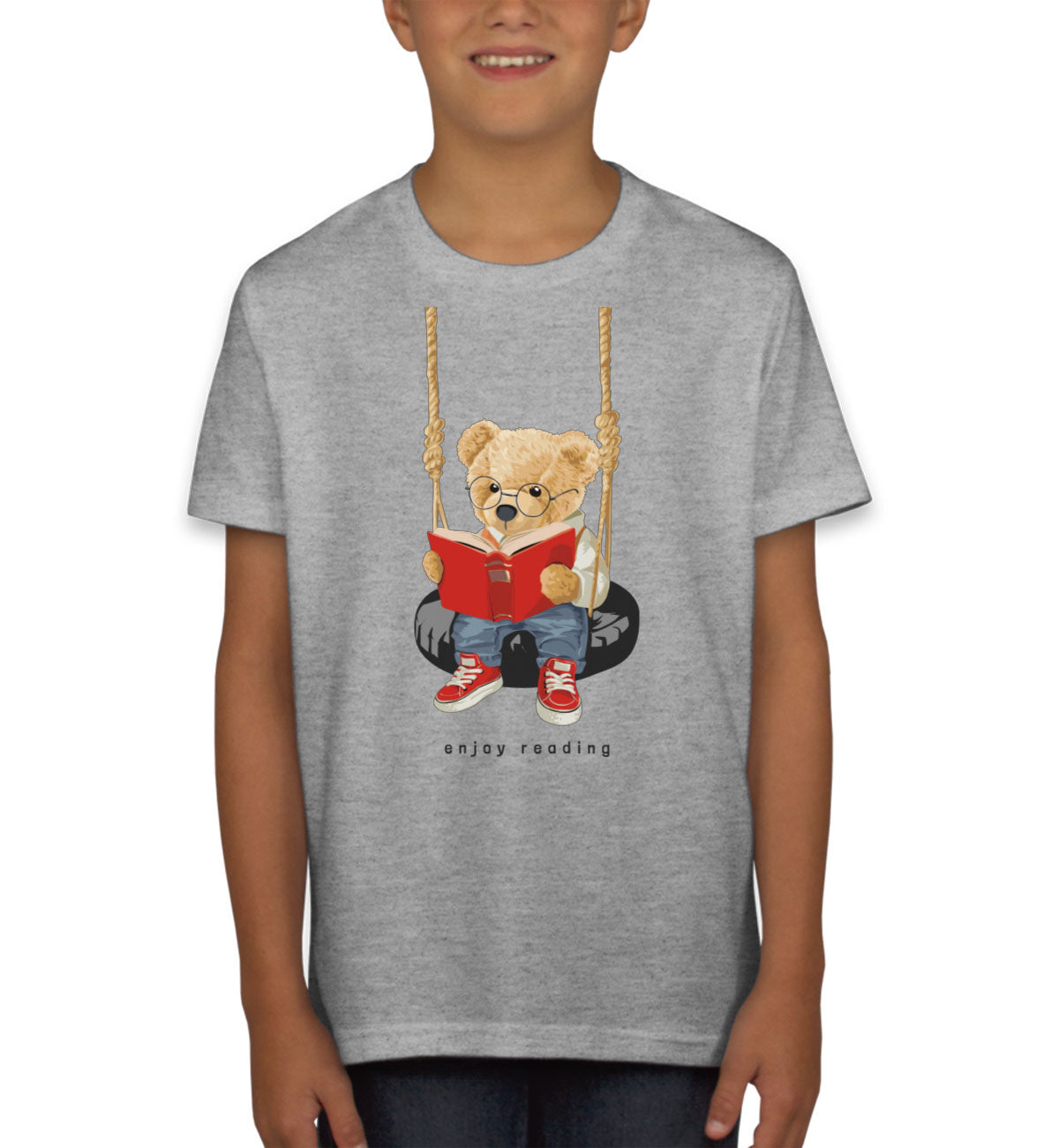 Teddy Bear Reading Youth T-shirt