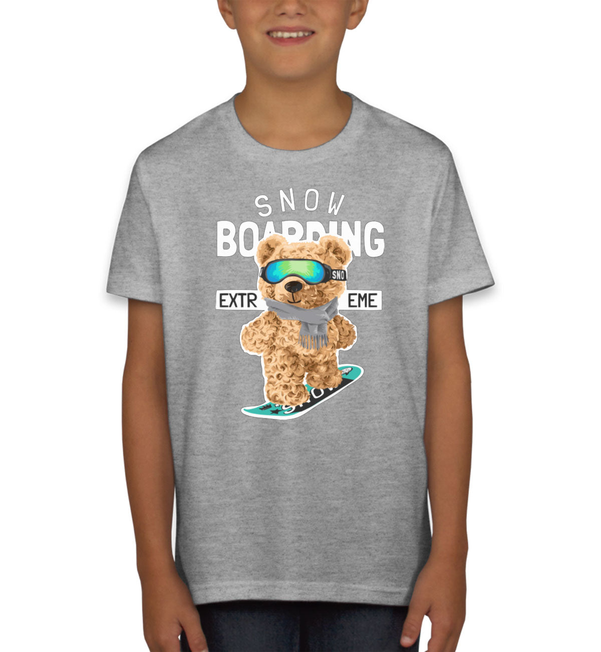 Teddy Bear Extreme Snowboarding Youth T-shirt