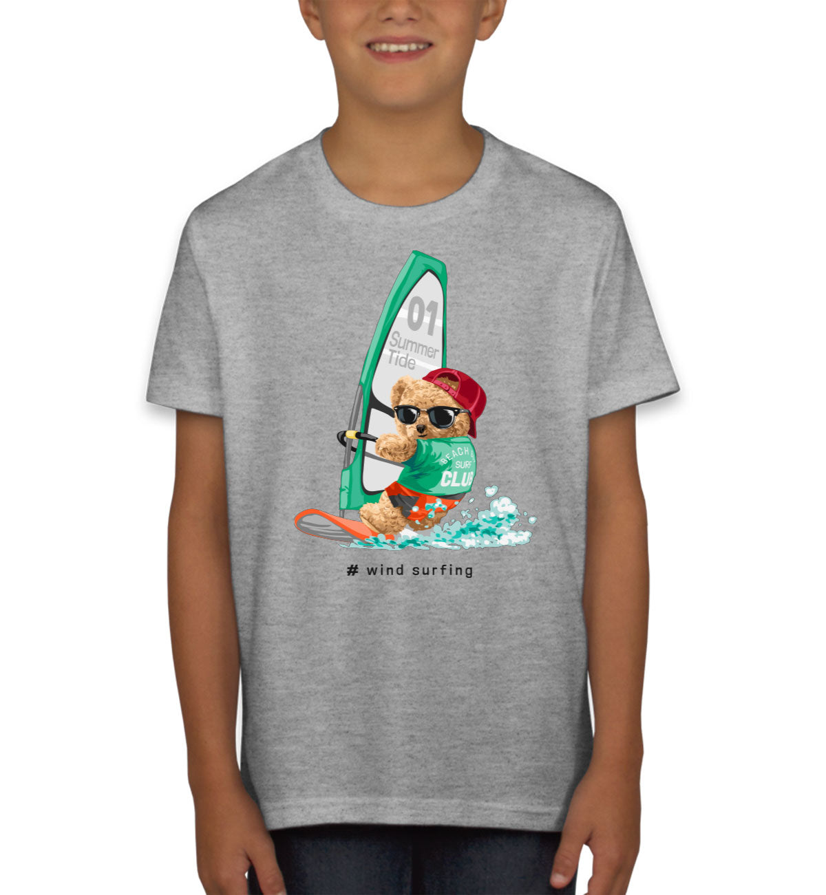 Teddy Bear Surfing Youth T-shirt