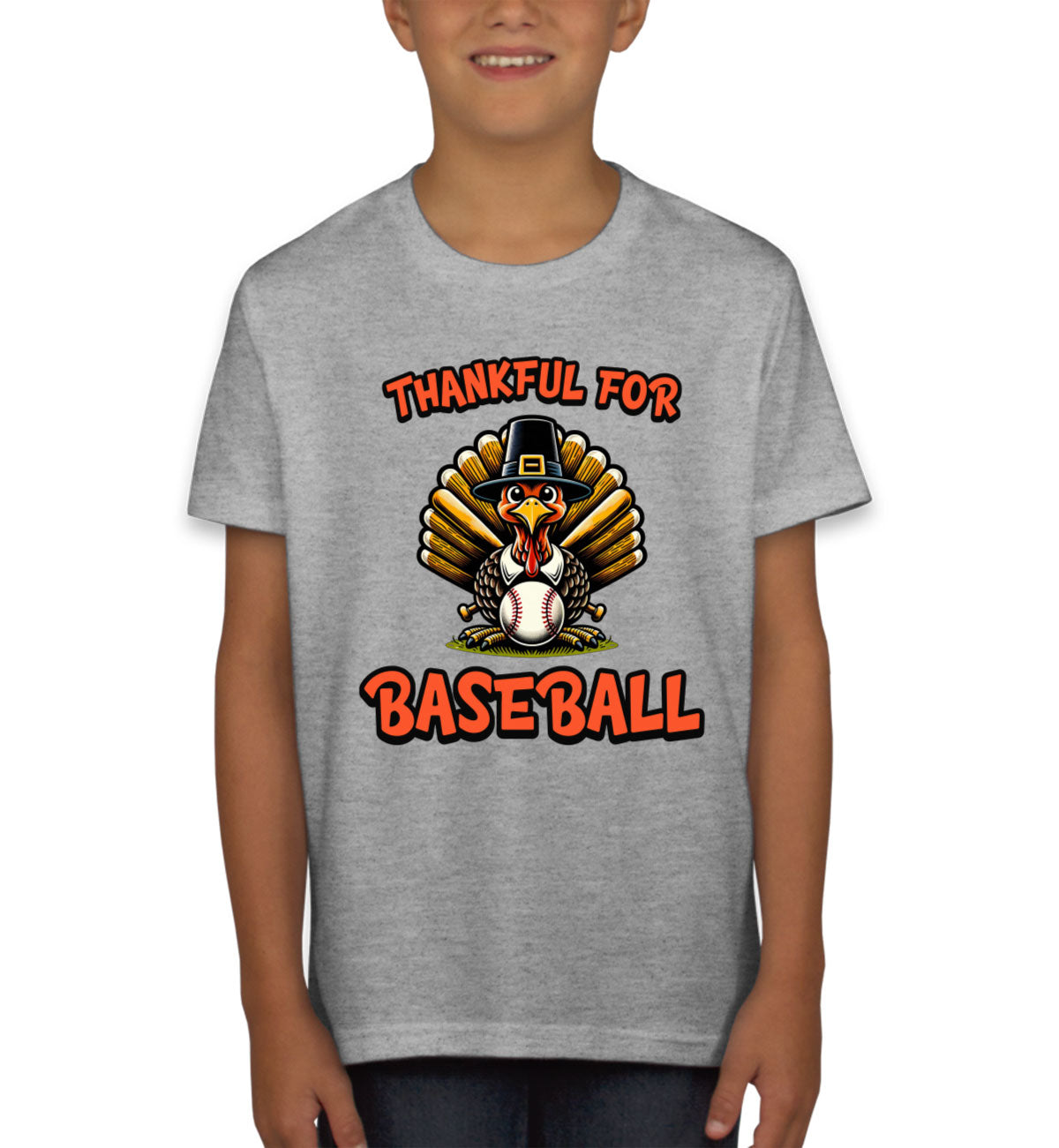 Thankful For Baseball Youth T-shirt