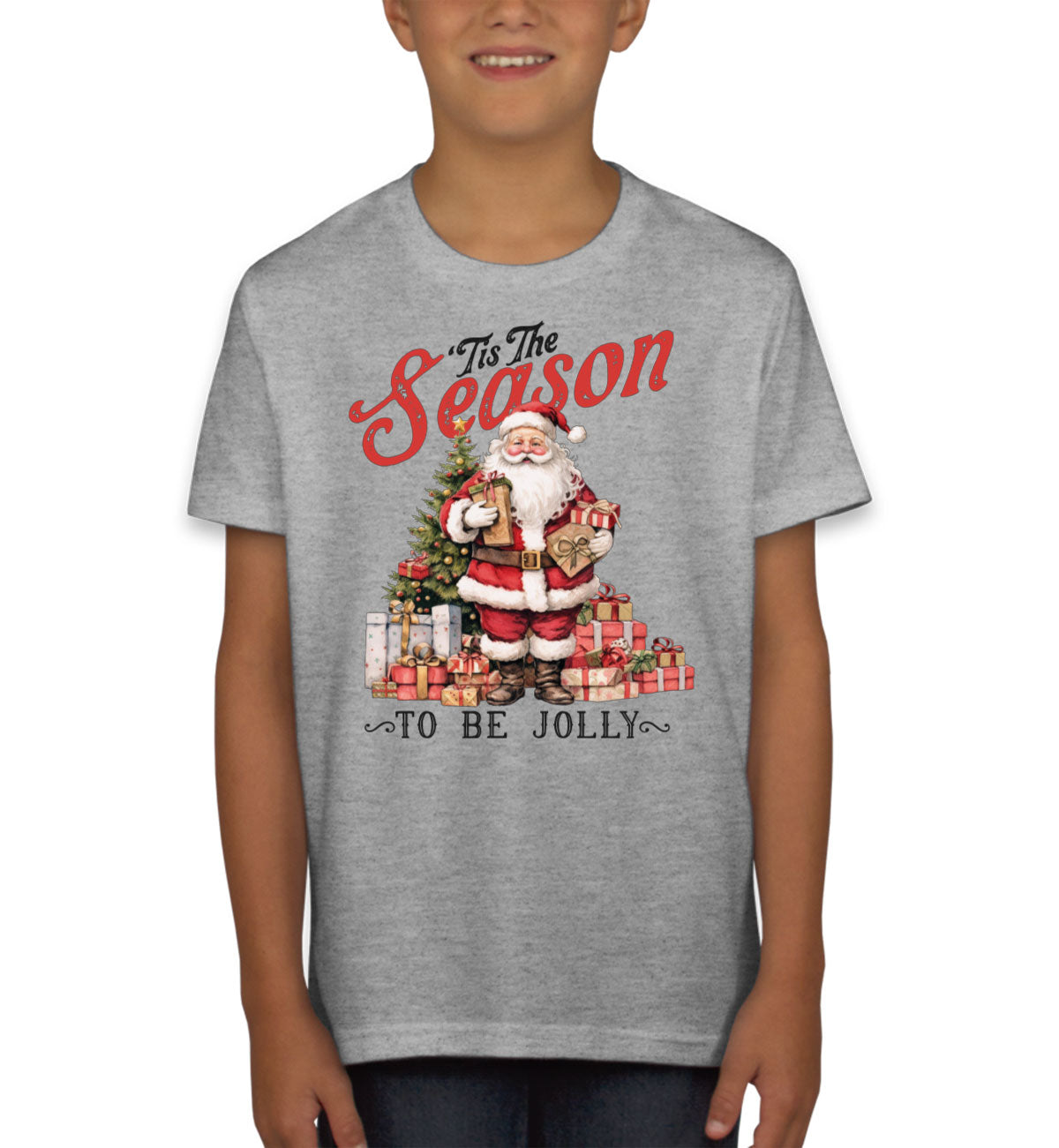 Tis The Season To Be Jolly Christmas Youth T-shirt