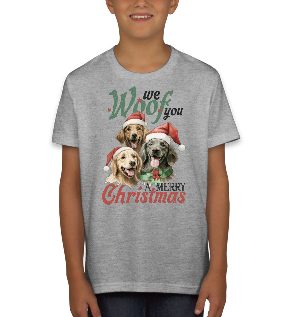 We Woof You A Merry Christmas Youth T-shirt