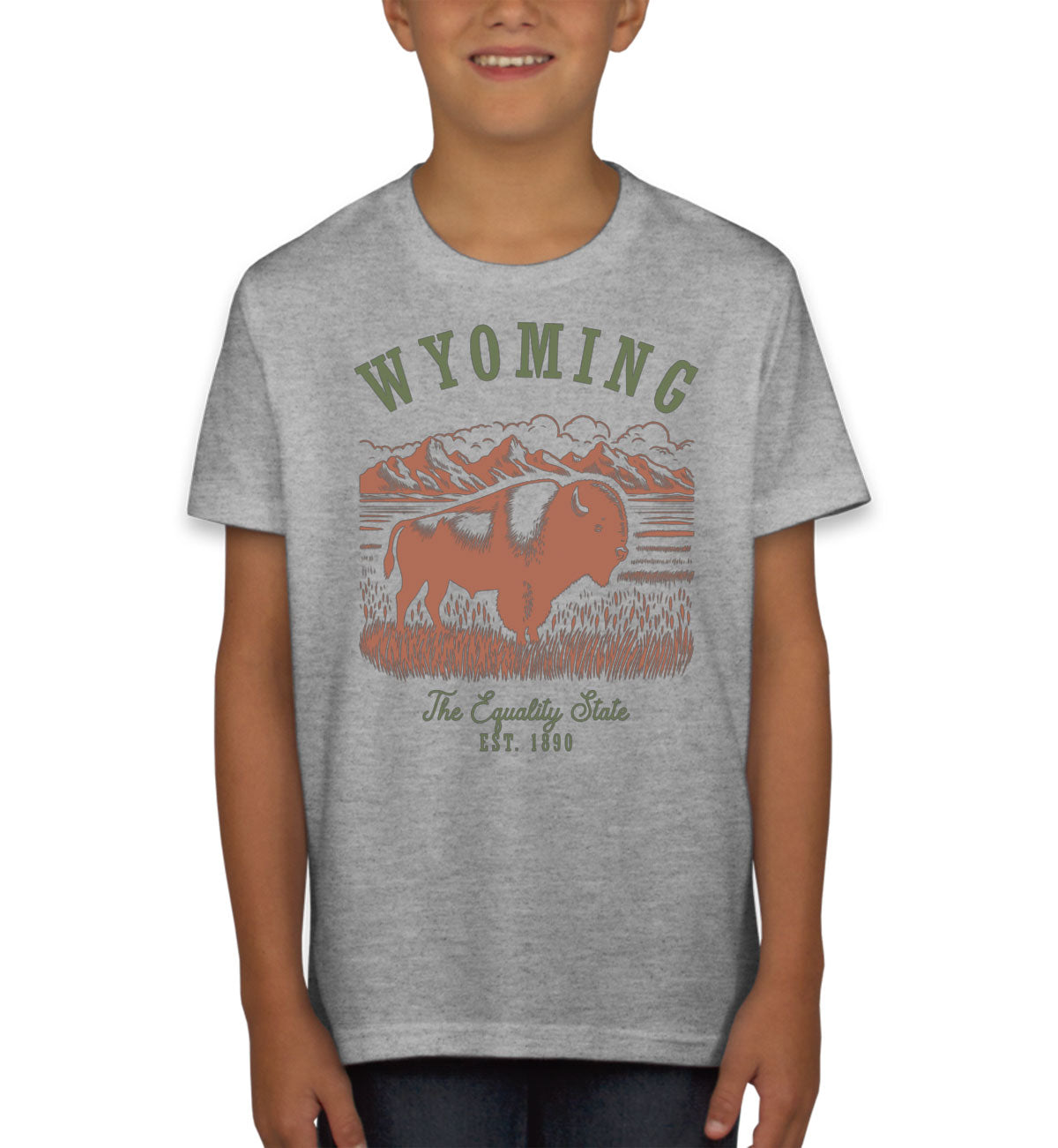 Wyoming State Vintage Youth T-shirt