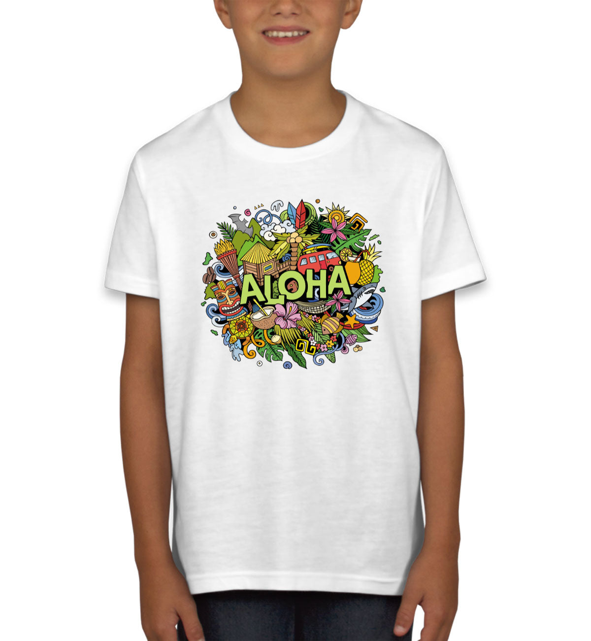 Aloha Hawaii Doodle Youth T-shirt