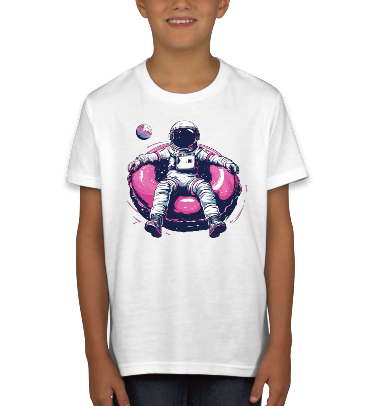 Astronaut On A Pink Float Youth T-shirt