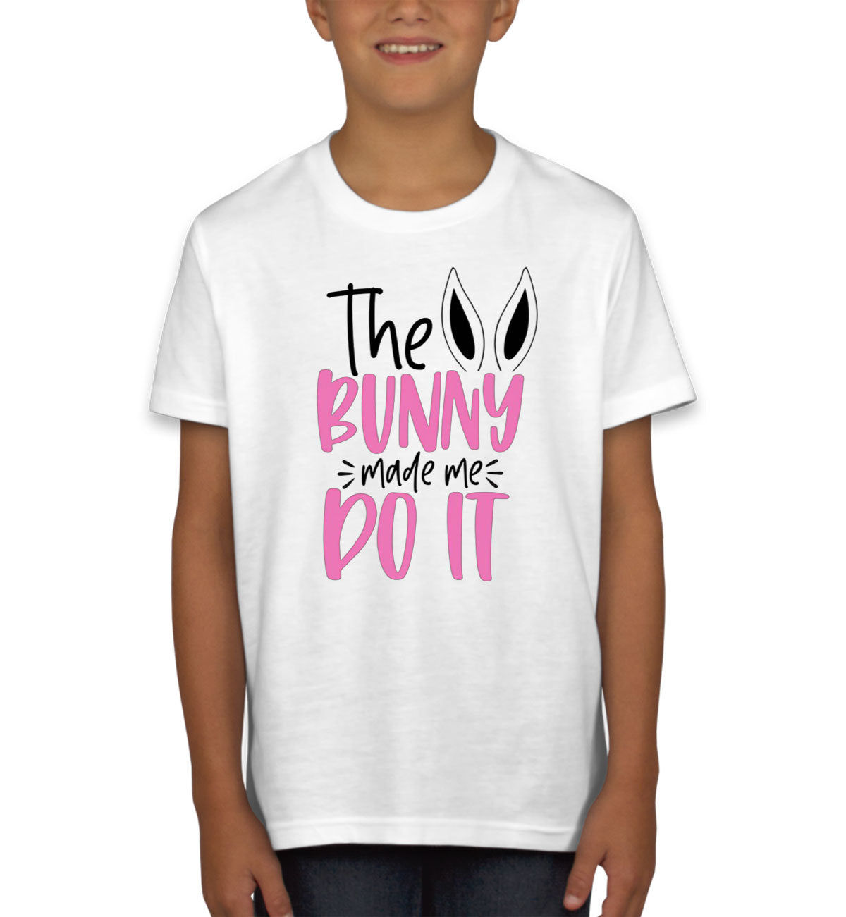 The Bunny Made Me Do It Easter Youth T-shirt