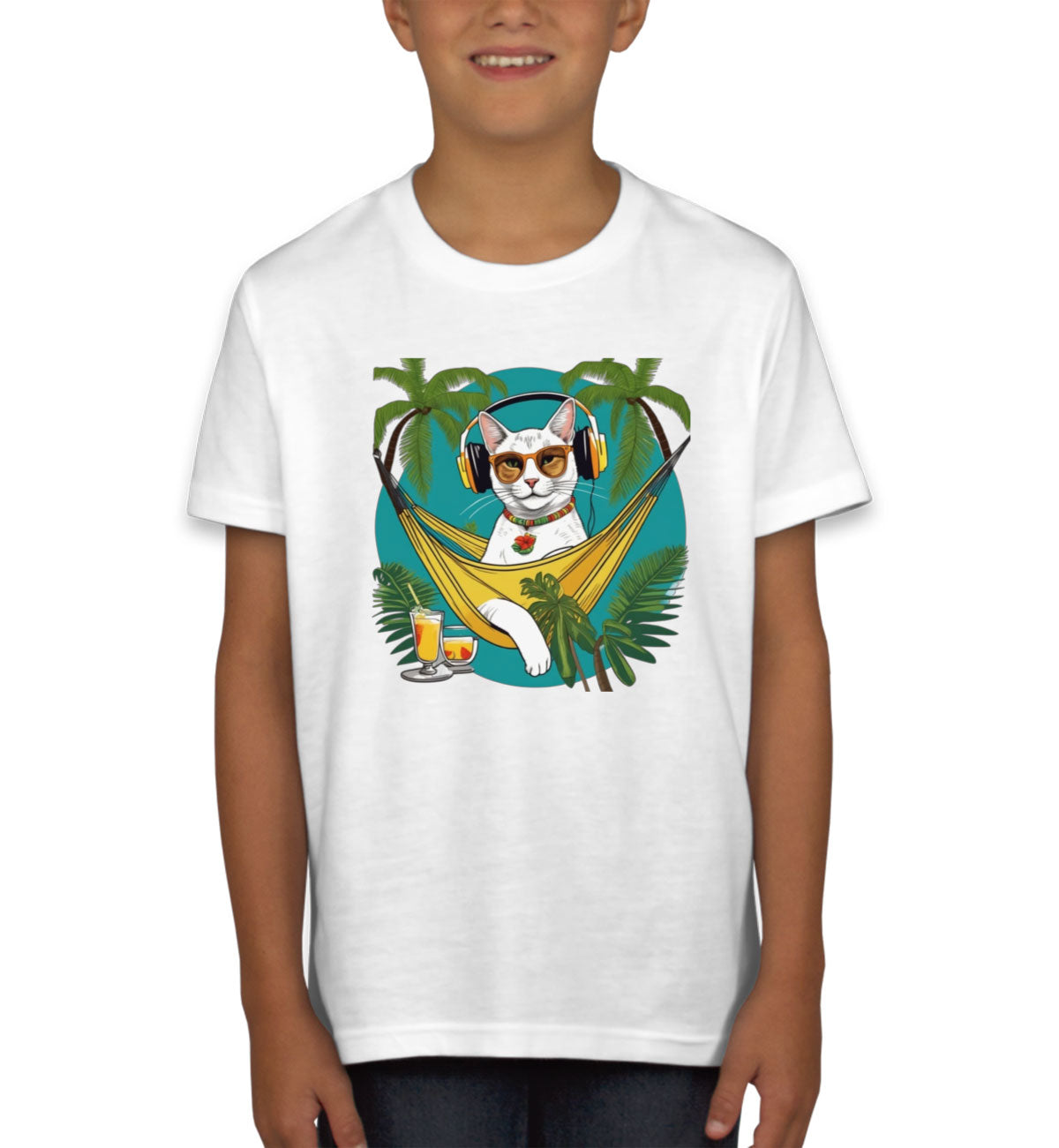 Cat On Vacation Youth T-shirt
