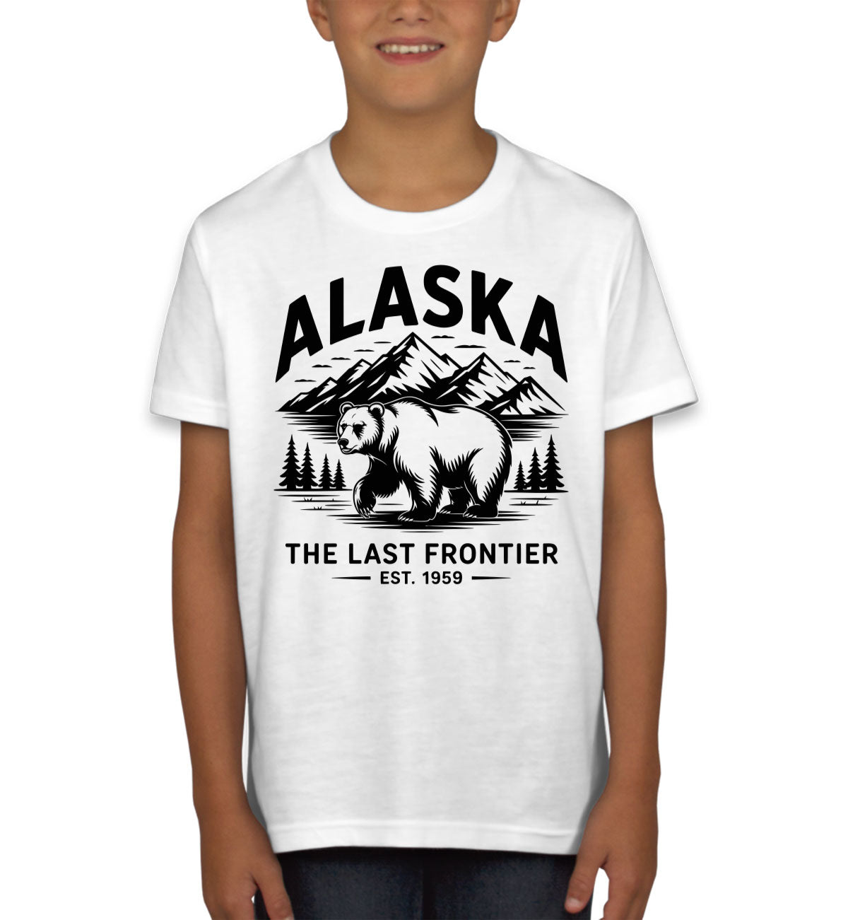 Alaska Cityscape Illustration The Last Frontier Youth T-shirt