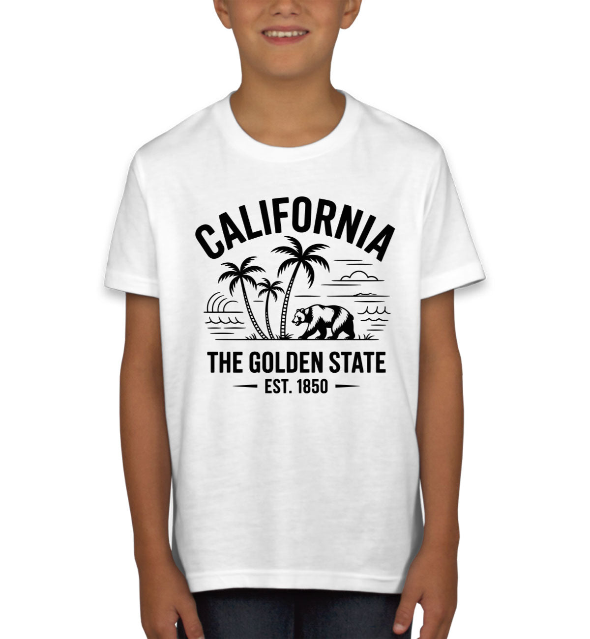 California Cityscape Illustration The Golden State Youth T-shirt