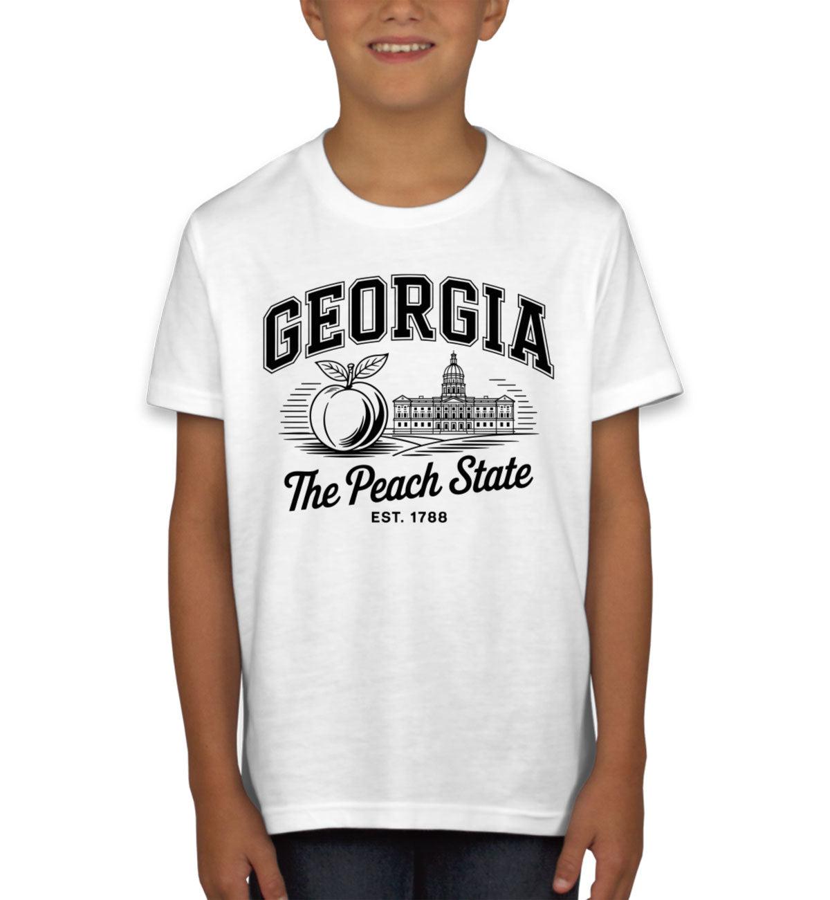 Georgia Cityscape Illustration The Peach State Youth T-shirt
