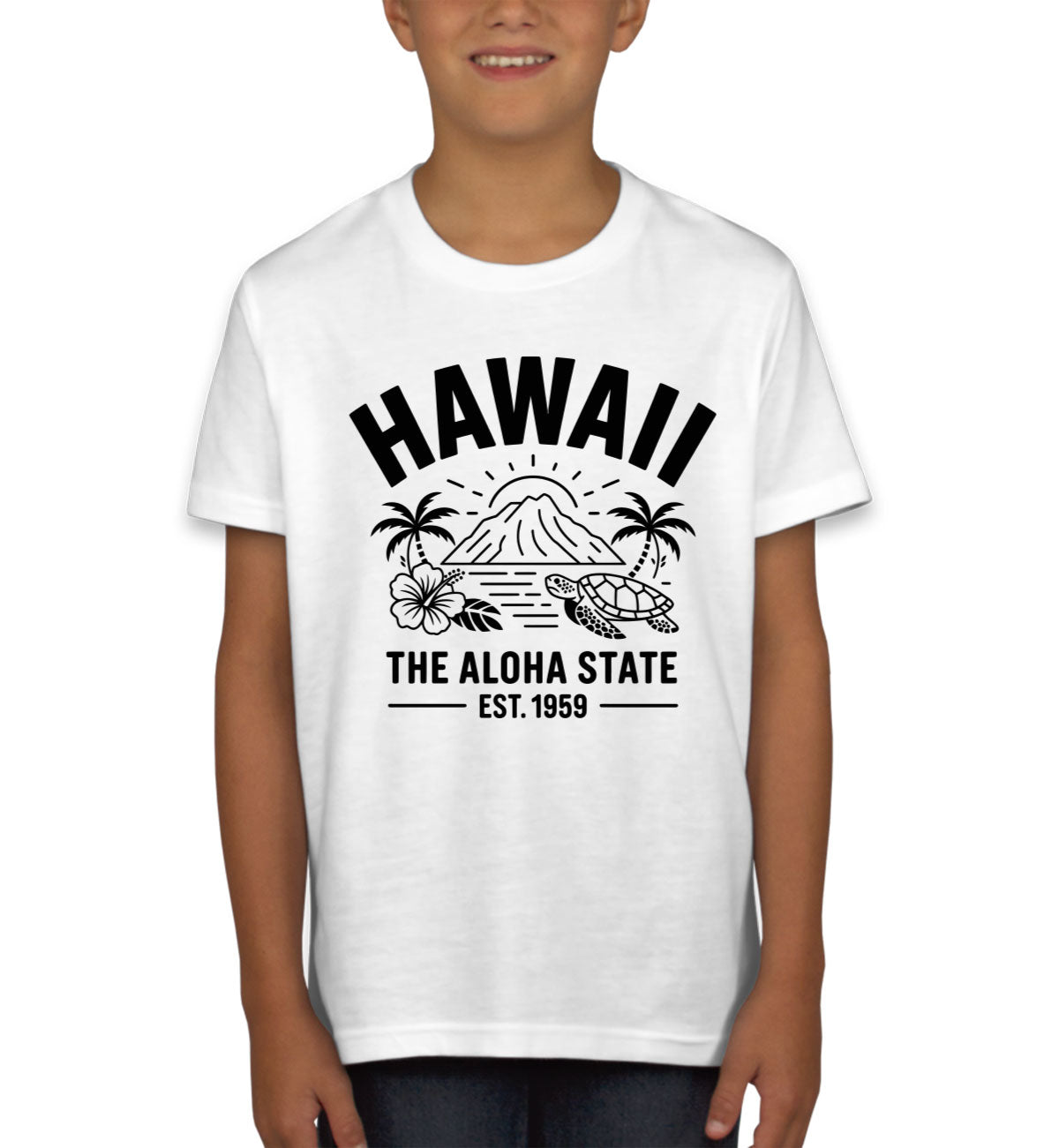 Hawaii Cityscape Illustration The Aloha State Youth T-shirt