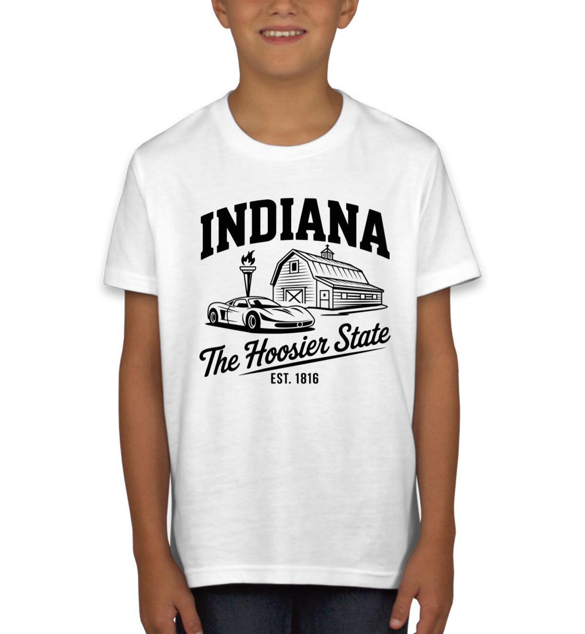 Indiana Cityscape Illustration The Hoosier State Youth T-shirt