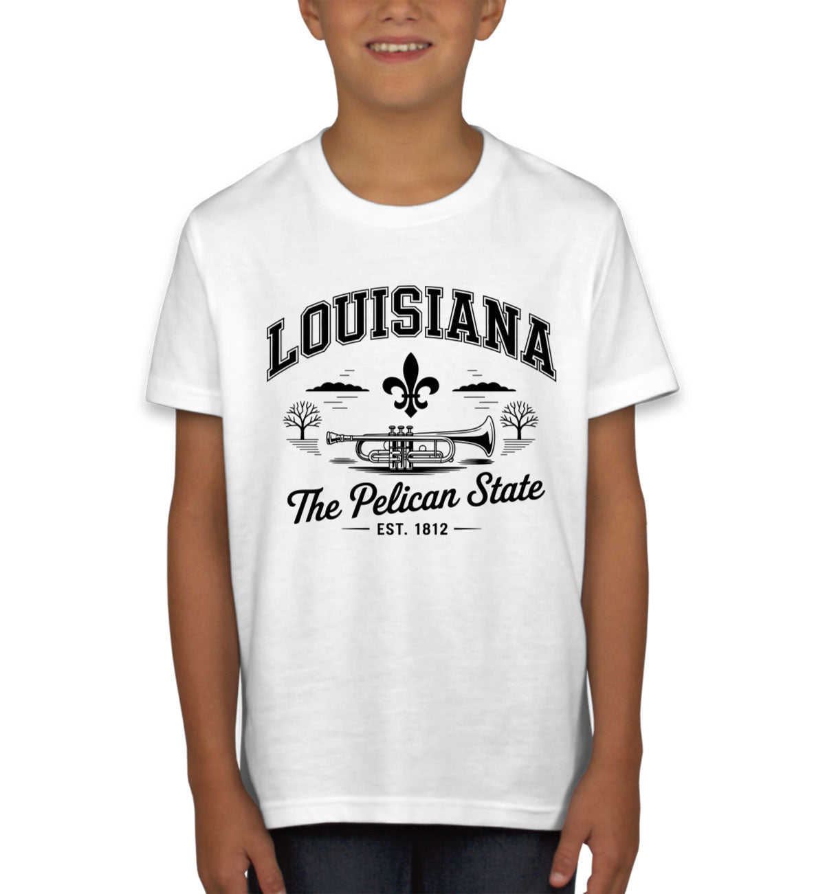 Louisiana Cityscape Illustration The Pelican State Youth T-shirt
