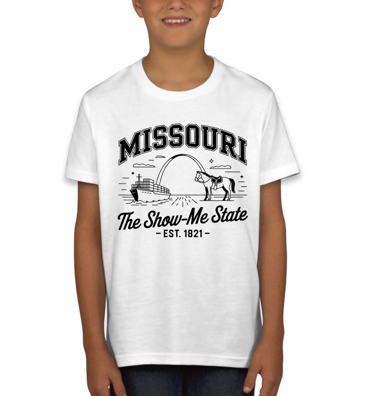 Missouri Cityscape Illustration The Show Me State Youth T-shirt