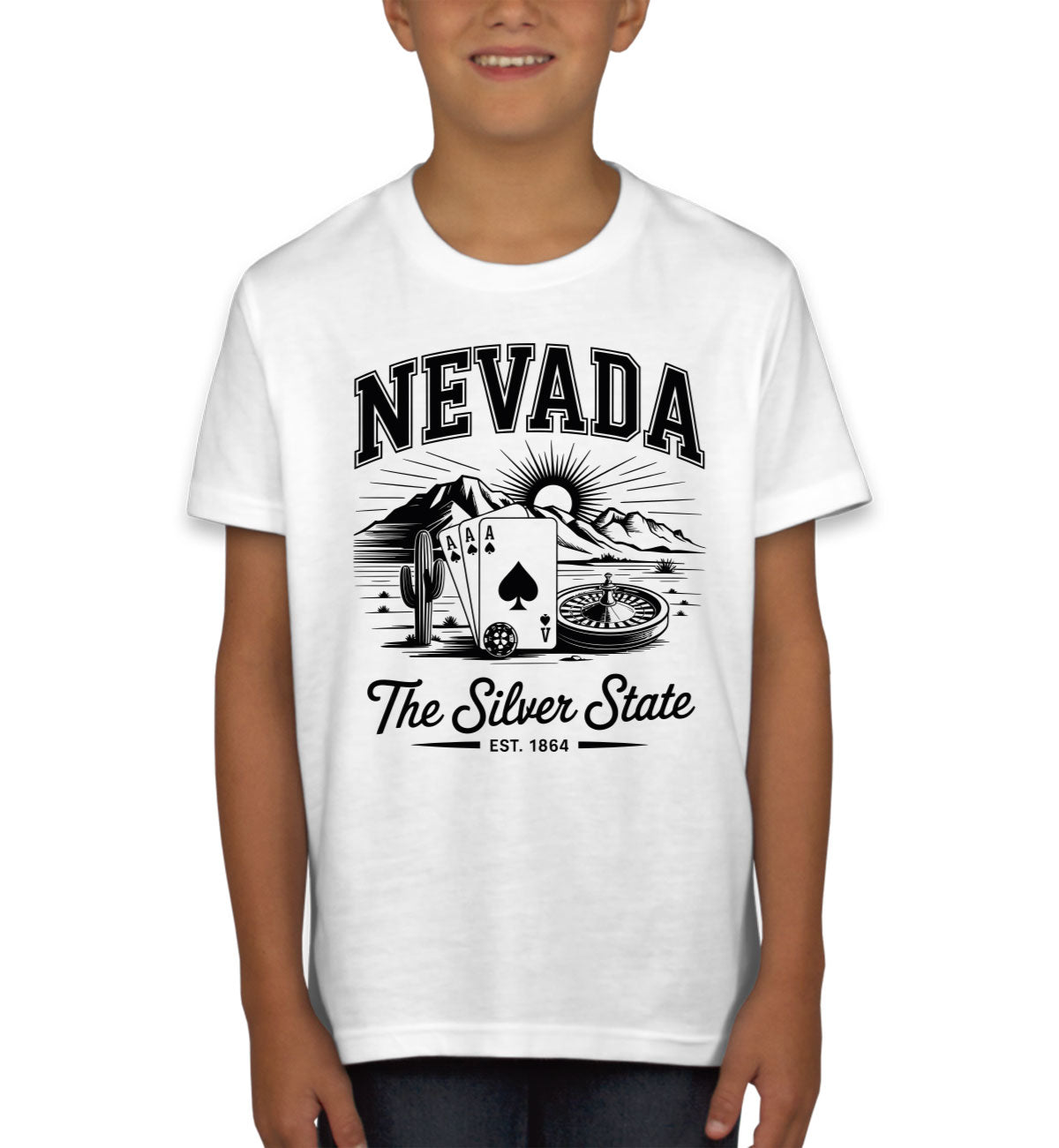 Nevada Cityscape Illustration The Silver State Youth T-shirt