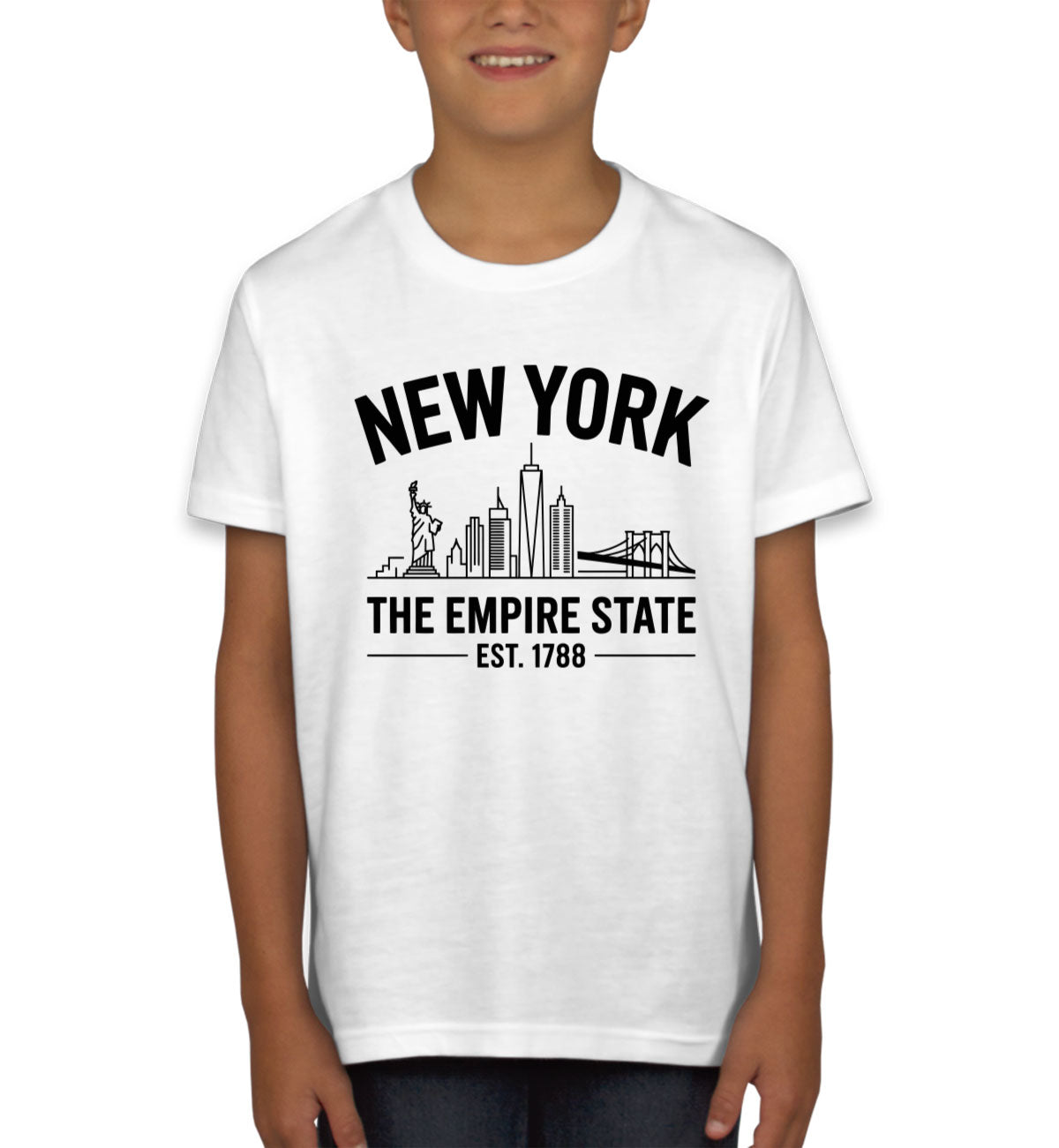 New York Cityscape Illustration The Empire State Youth T-shirt