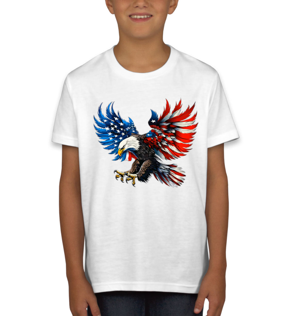 American Eagle Flag Independence Day Patriotic Youth T-shirt