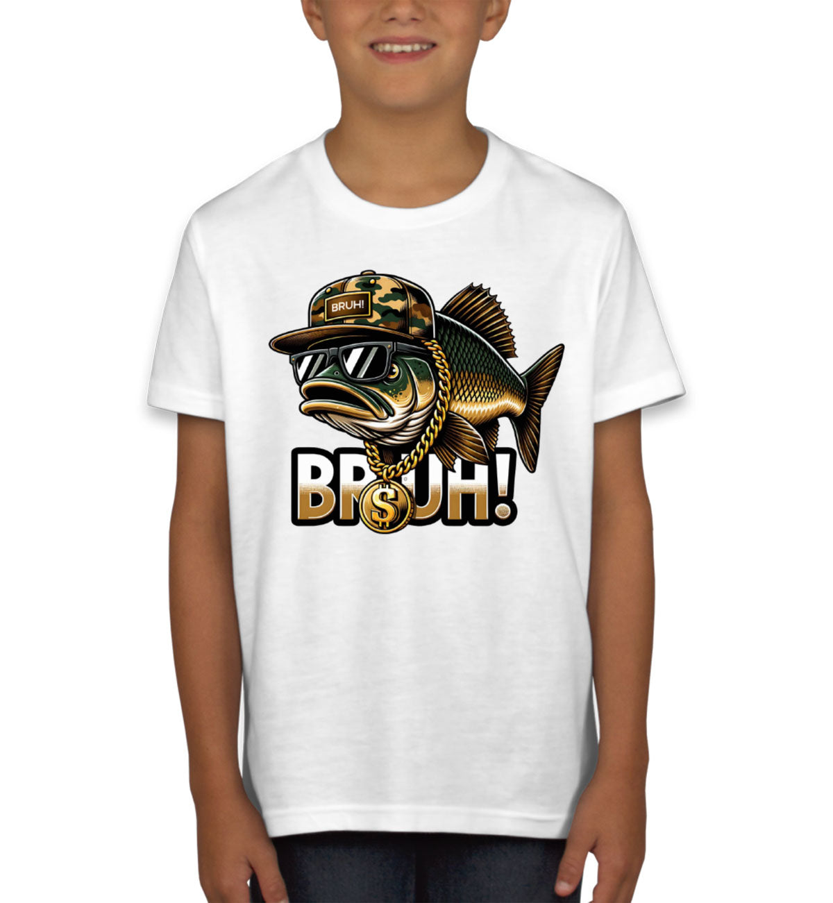 Funny Bass Fishing Youth T-shirt