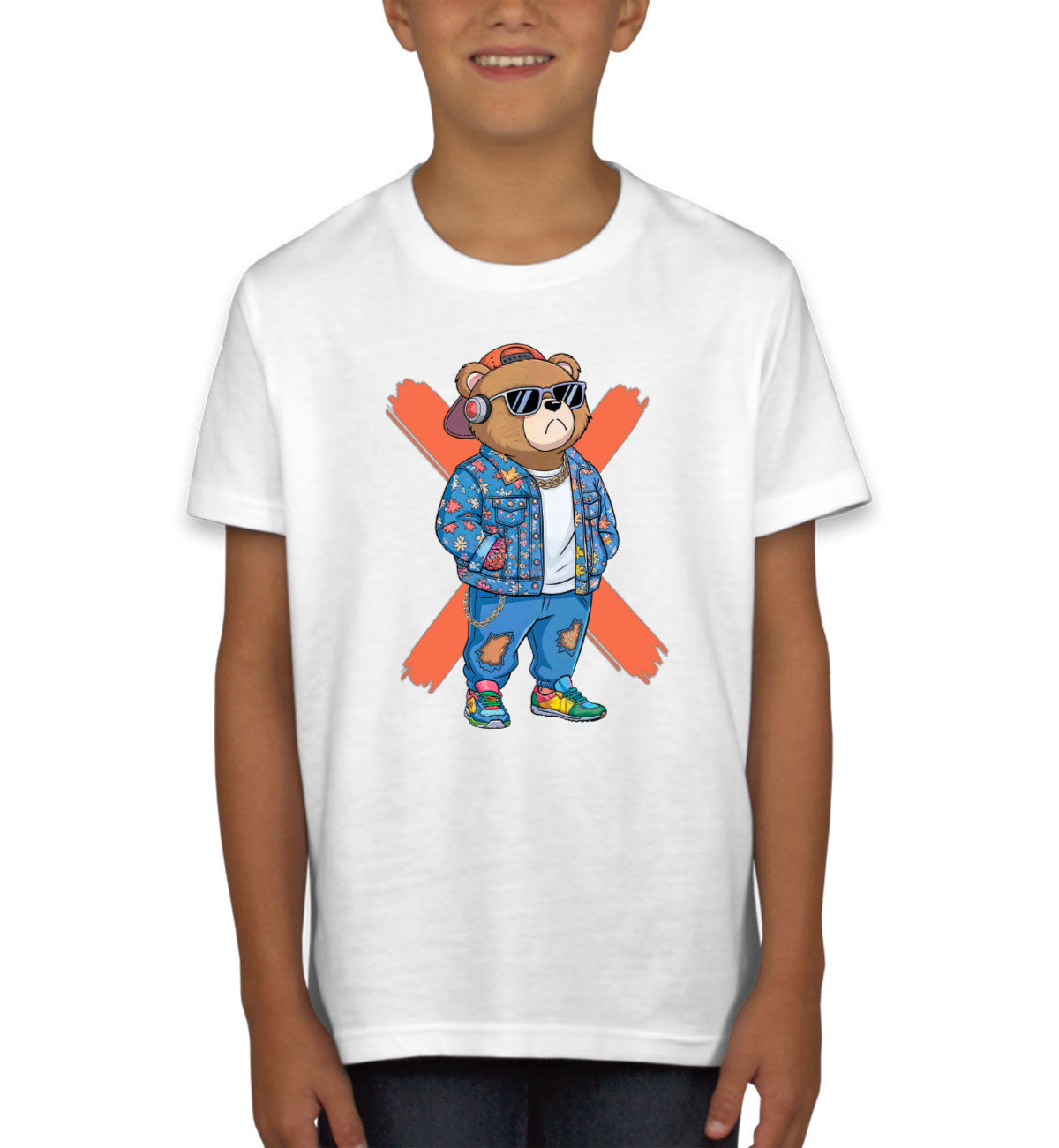 Hipster Teddy Bear Youth T-shirt