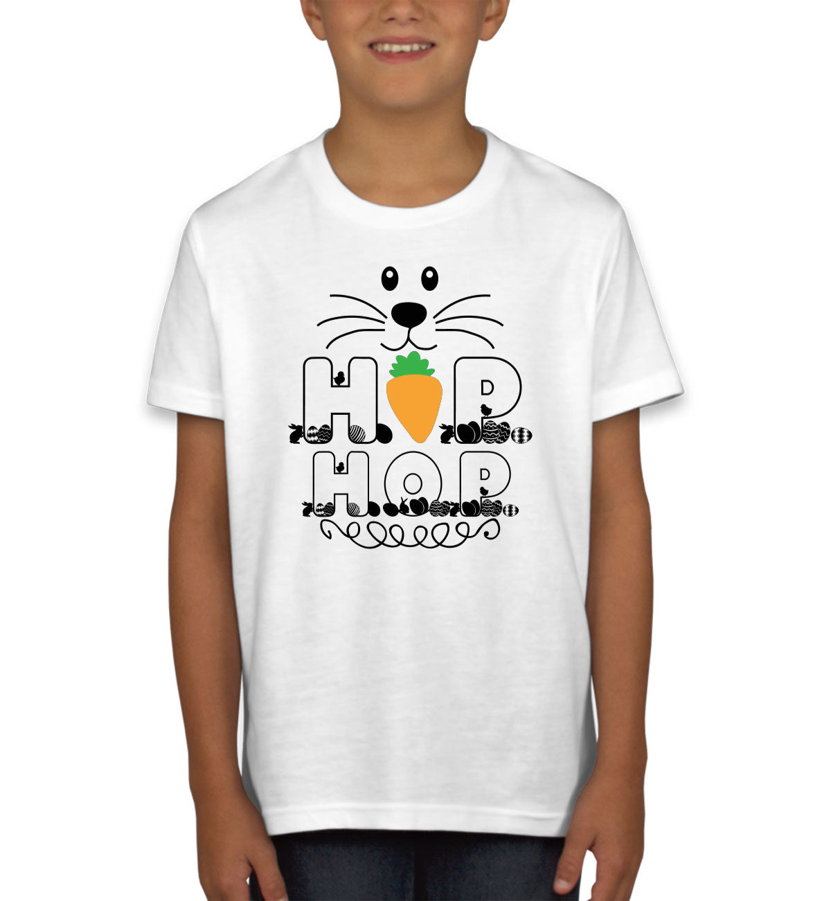Hop Hop Bunny Easter Youth T-shirt