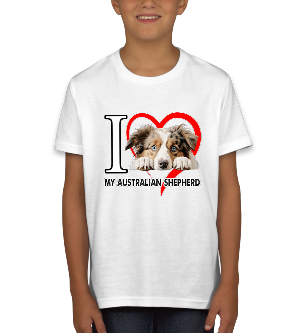 I Love My Australian Shepherd Dog Youth T-shirt