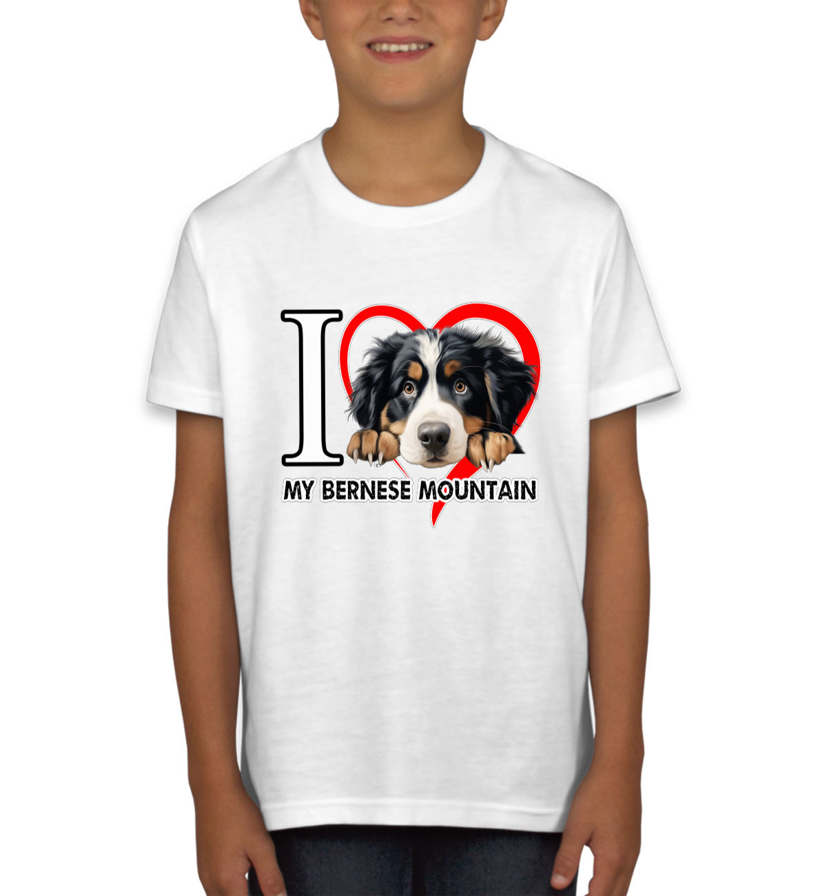 I Love My Bernese Mountain Dog Youth T-shirt