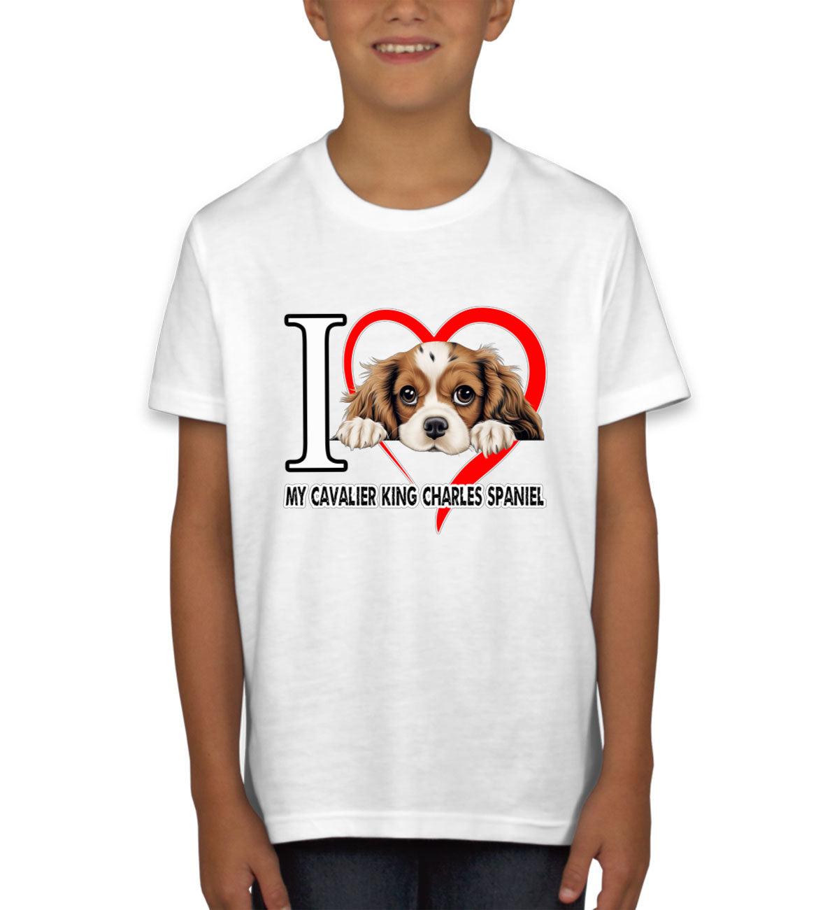 I Love My Cavalier King Charles Spaniel Dog Youth T-shirt