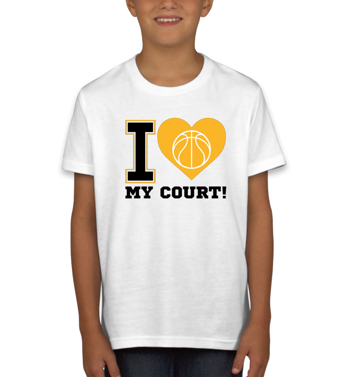 I Love My Court Basketball Youth T-shirt