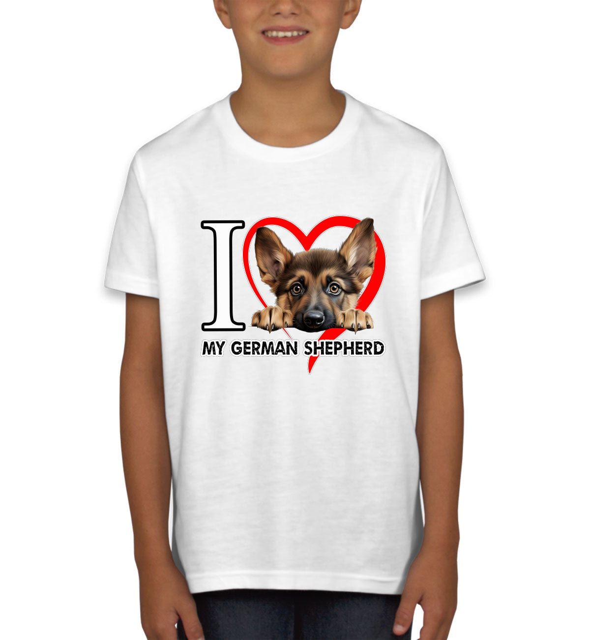I Love My German Shepherd Dog Youth T-shirt