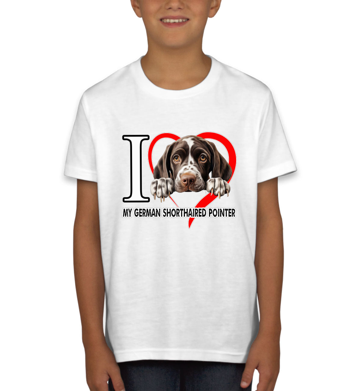 I Love My German Shorthaired Pointer Dog Youth T-shirt