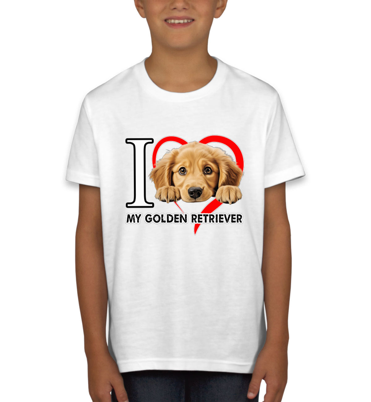 I Love My Golden Retriever Dog Youth T-shirt