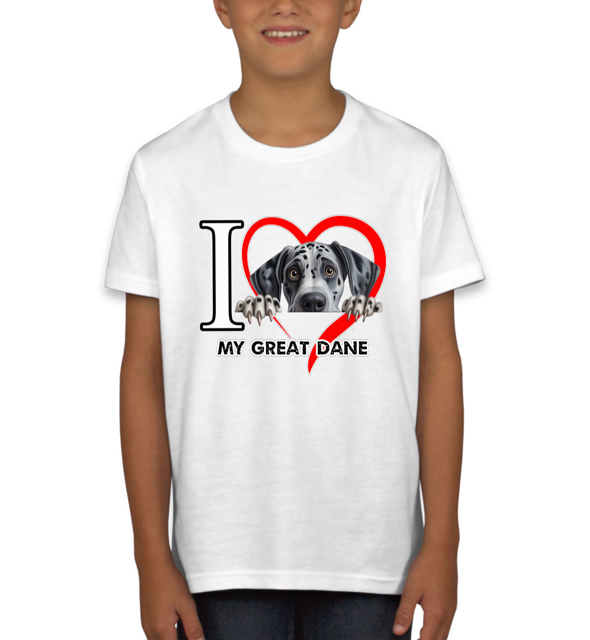 I Love My Great Dane Dog Youth T-shirt