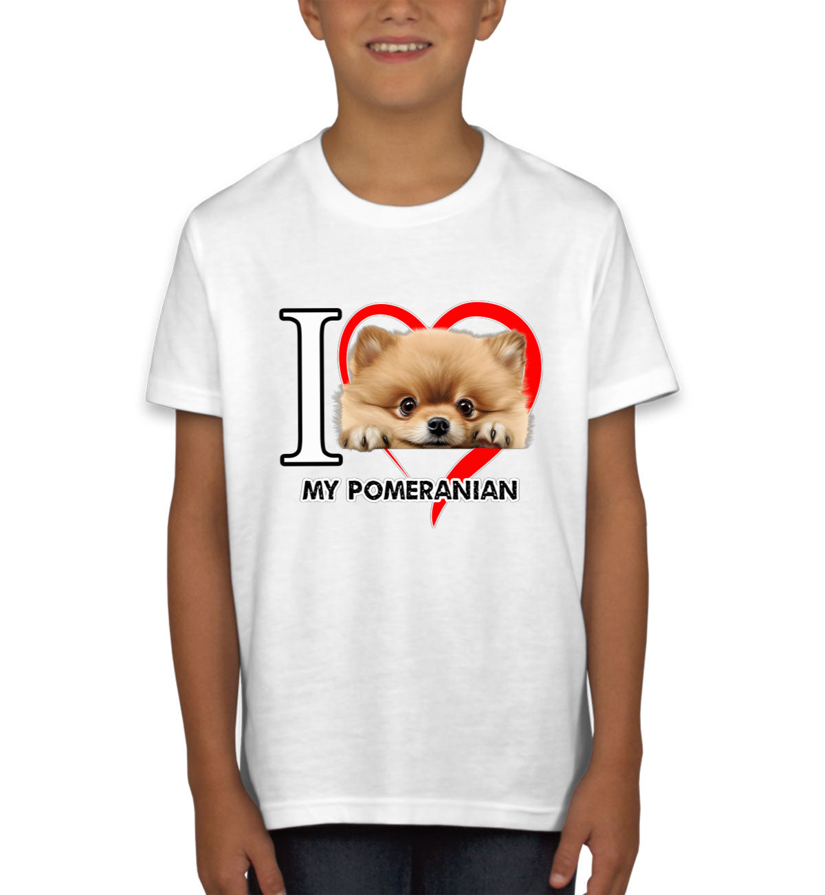 I Love My Pomeranian Dog Youth T-shirt