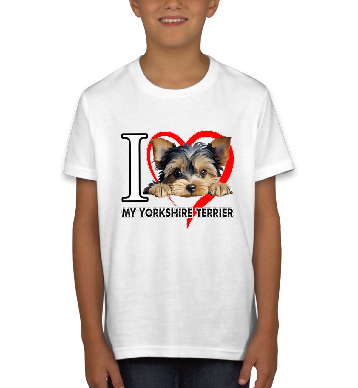 I Love My Yorkshire Terrier Dog Youth T-shirt