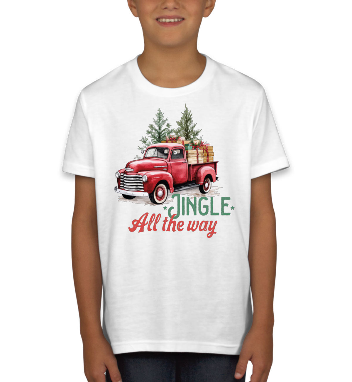 Jingle All the Way Christmas Youth T-shirt