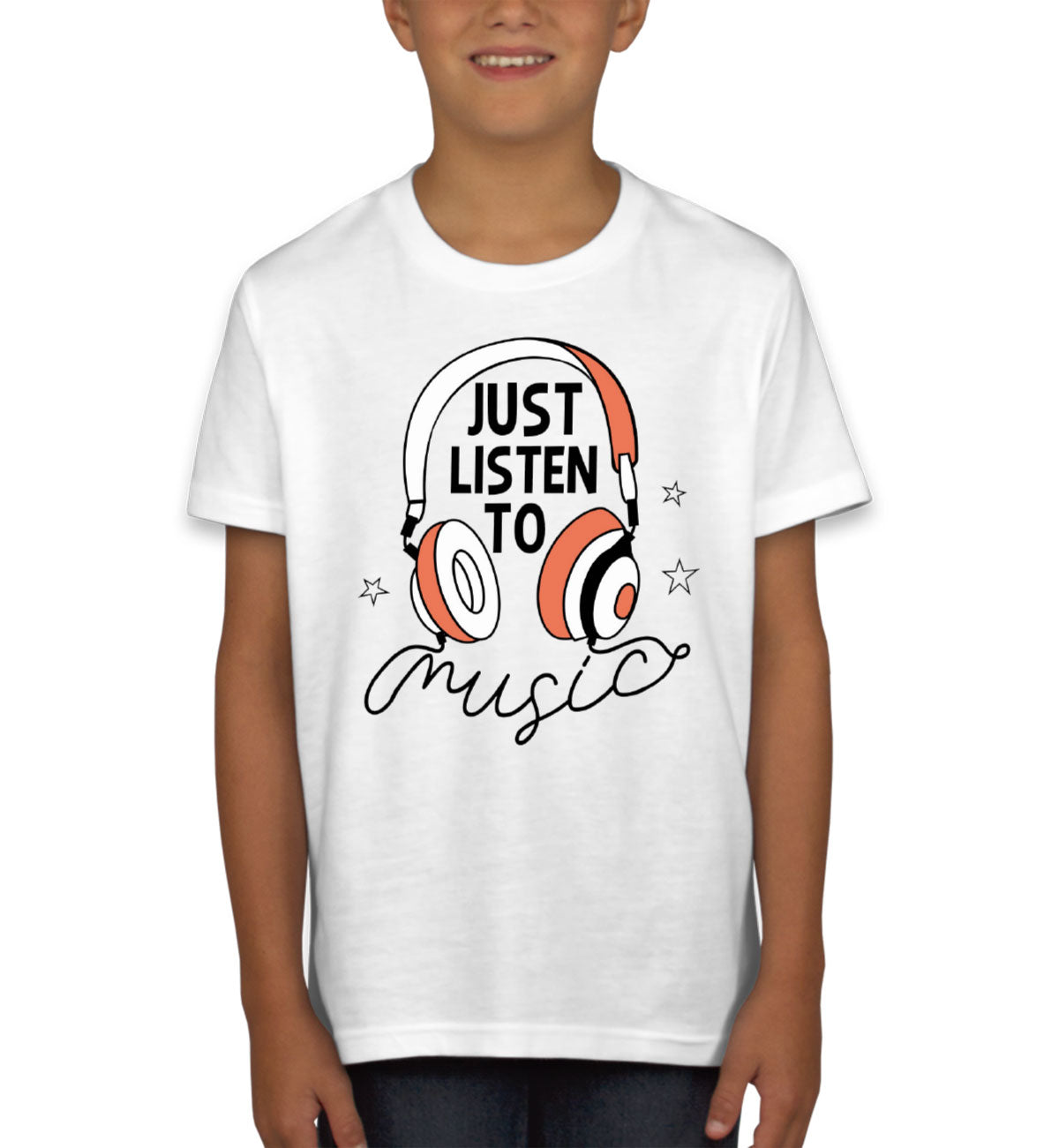 Just Listen To Music Headphone Youth T-shirt