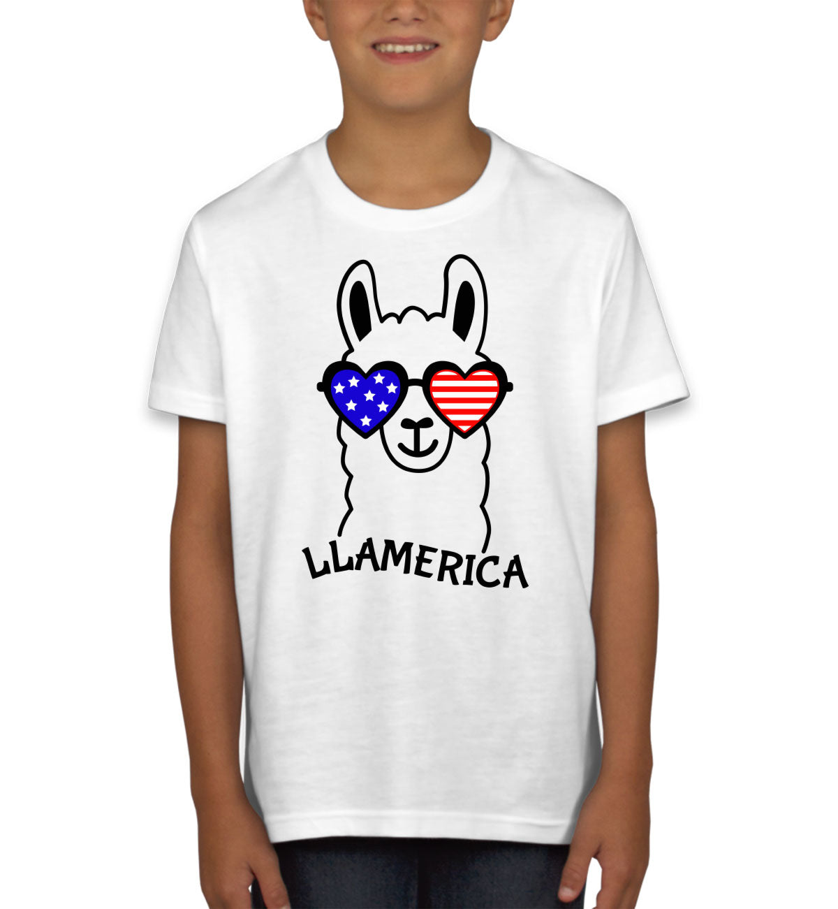 Llama America Patriotic Youth T-shirt