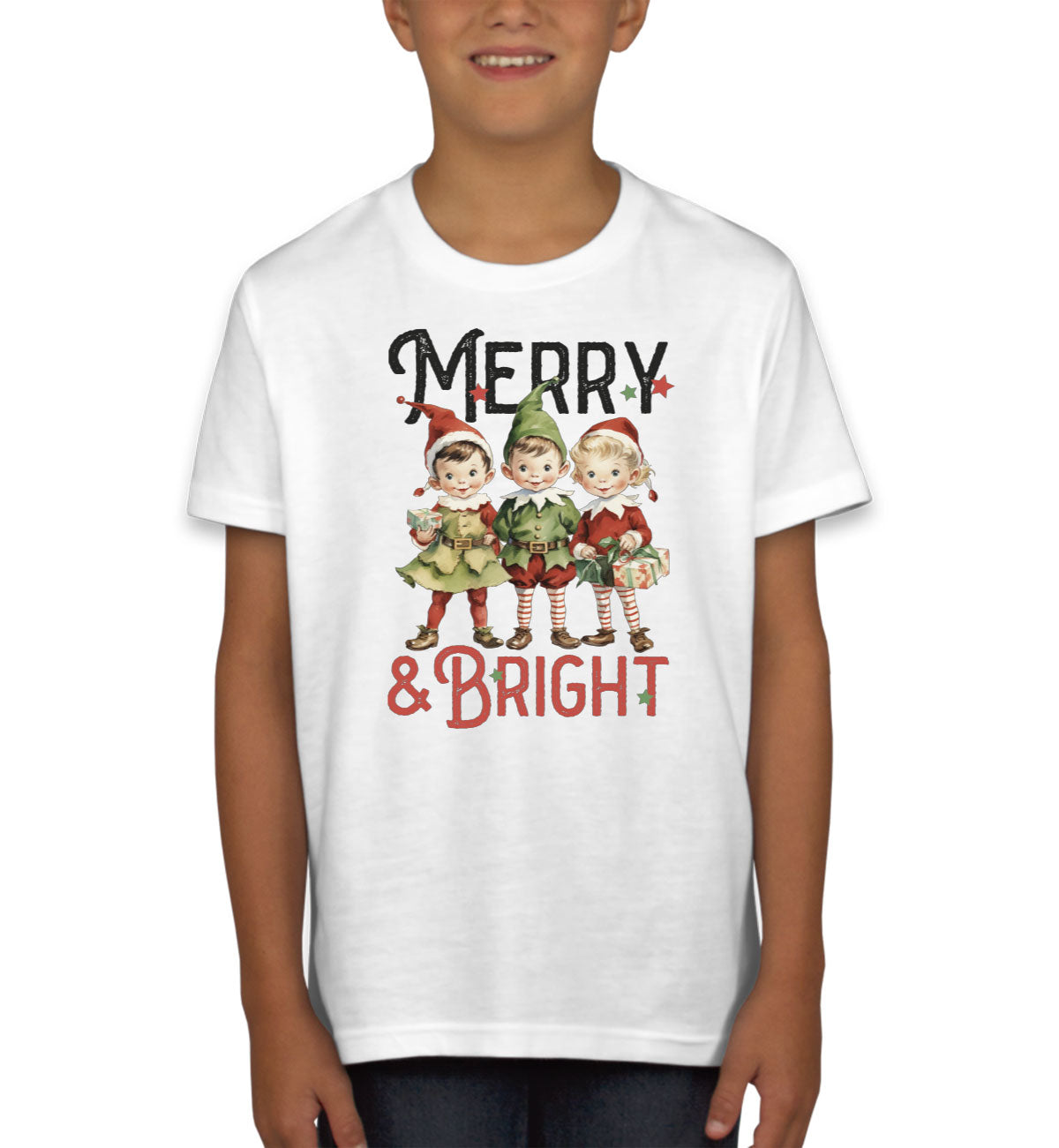 Merry And Bright Christmas Youth T-shirt