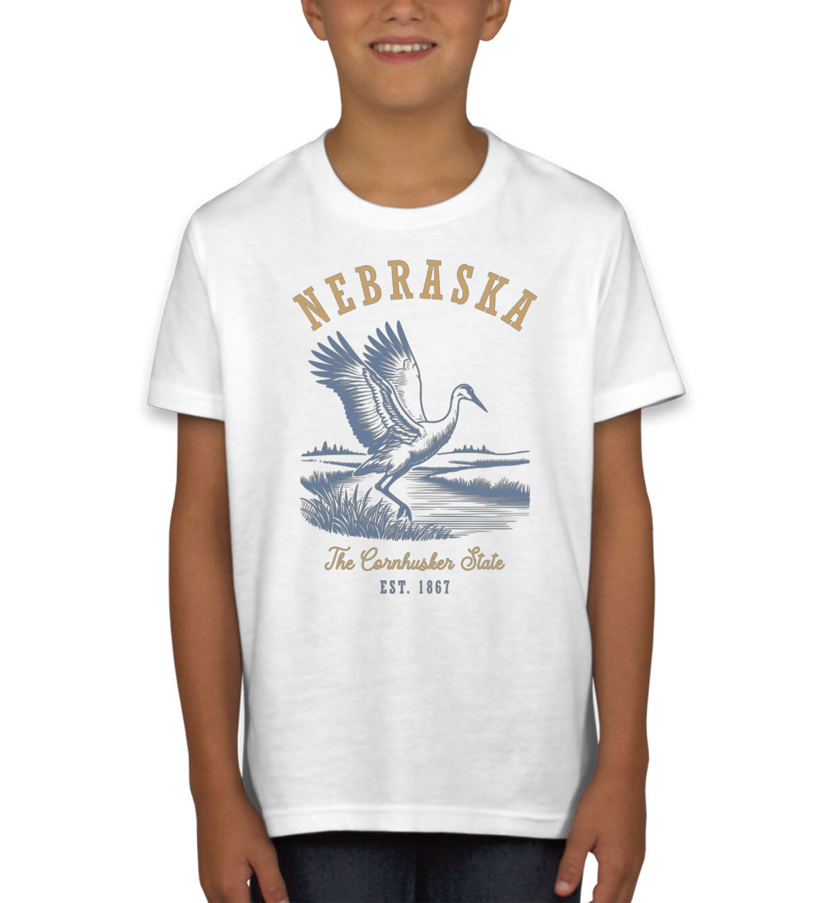 Nebraska State Vintage Youth T-shirt